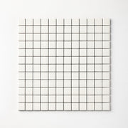 Chroma Grid | Limewash White 1x1" Square Matte Mosaic Tile - Cemento Collection