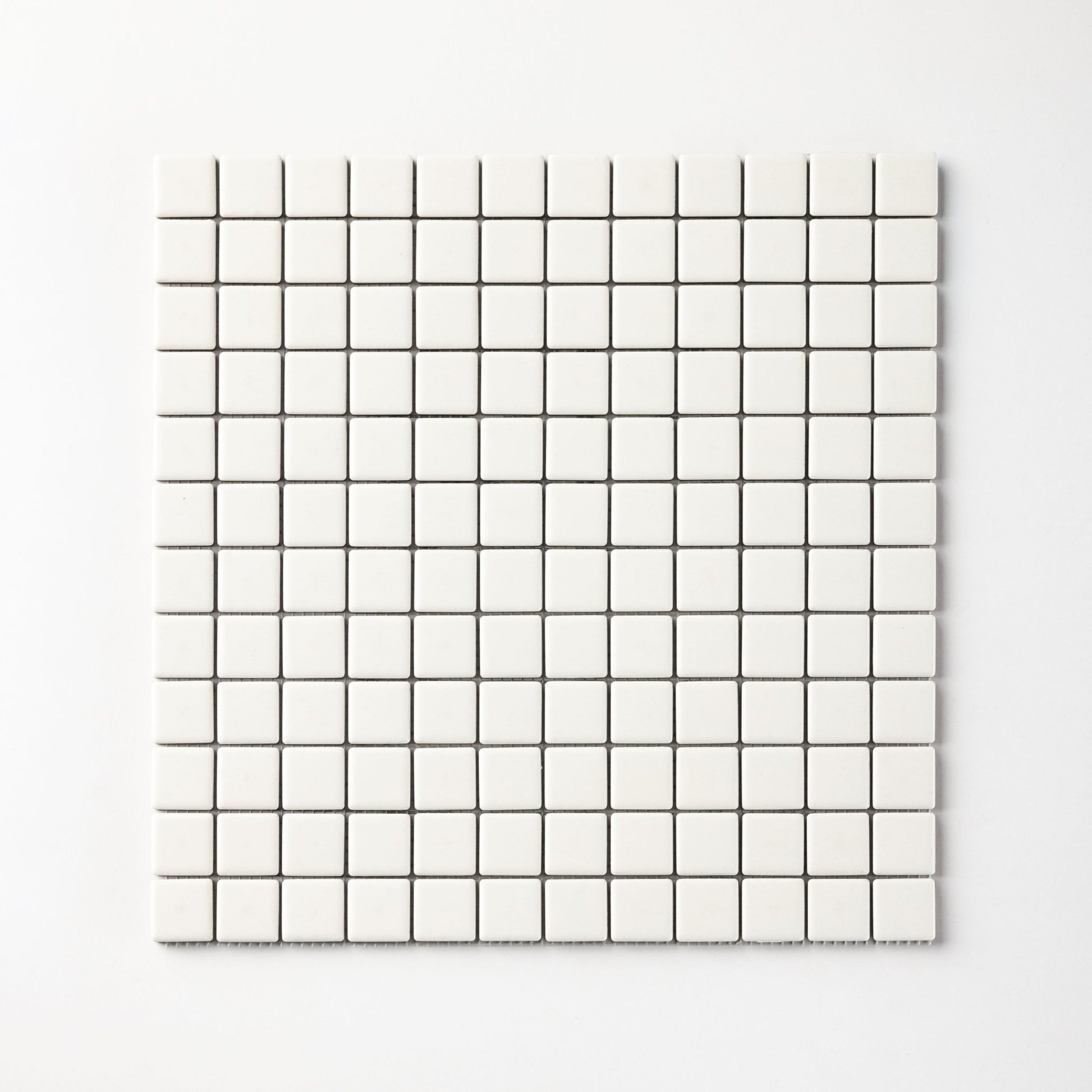 Chroma Grid | Limewash White 1x1" Square Matte Mosaic Tile - Cemento Collection