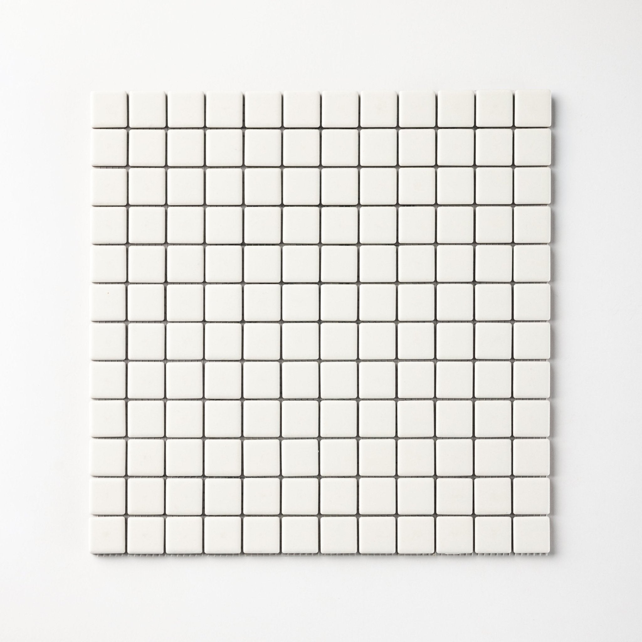 Chroma Grid | Limewash White 1x1" Square Matte Mosaic Tile - Cemento Collection