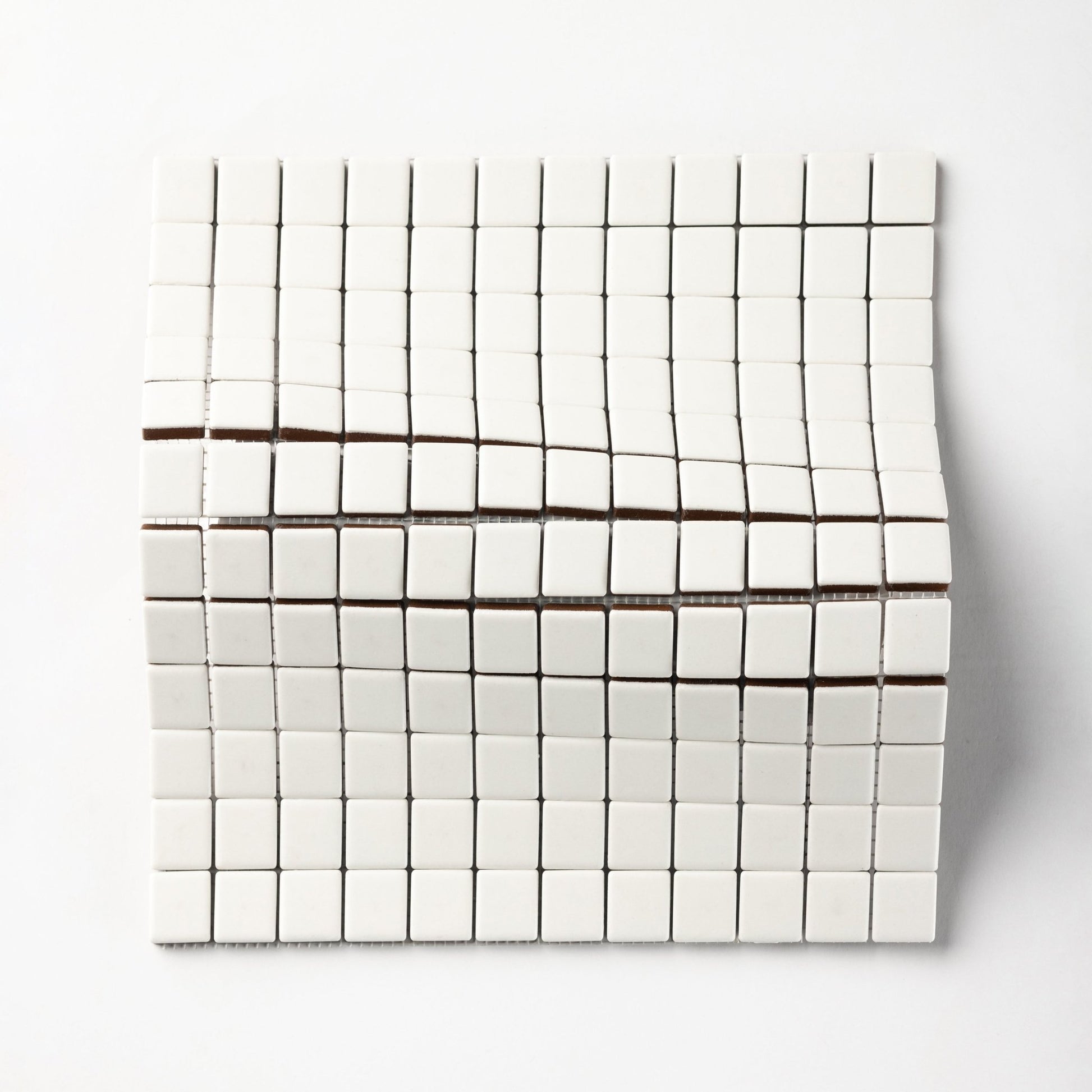 Chroma Grid | Limewash White 1x1" Square Matte Mosaic Tile - Cemento Collection