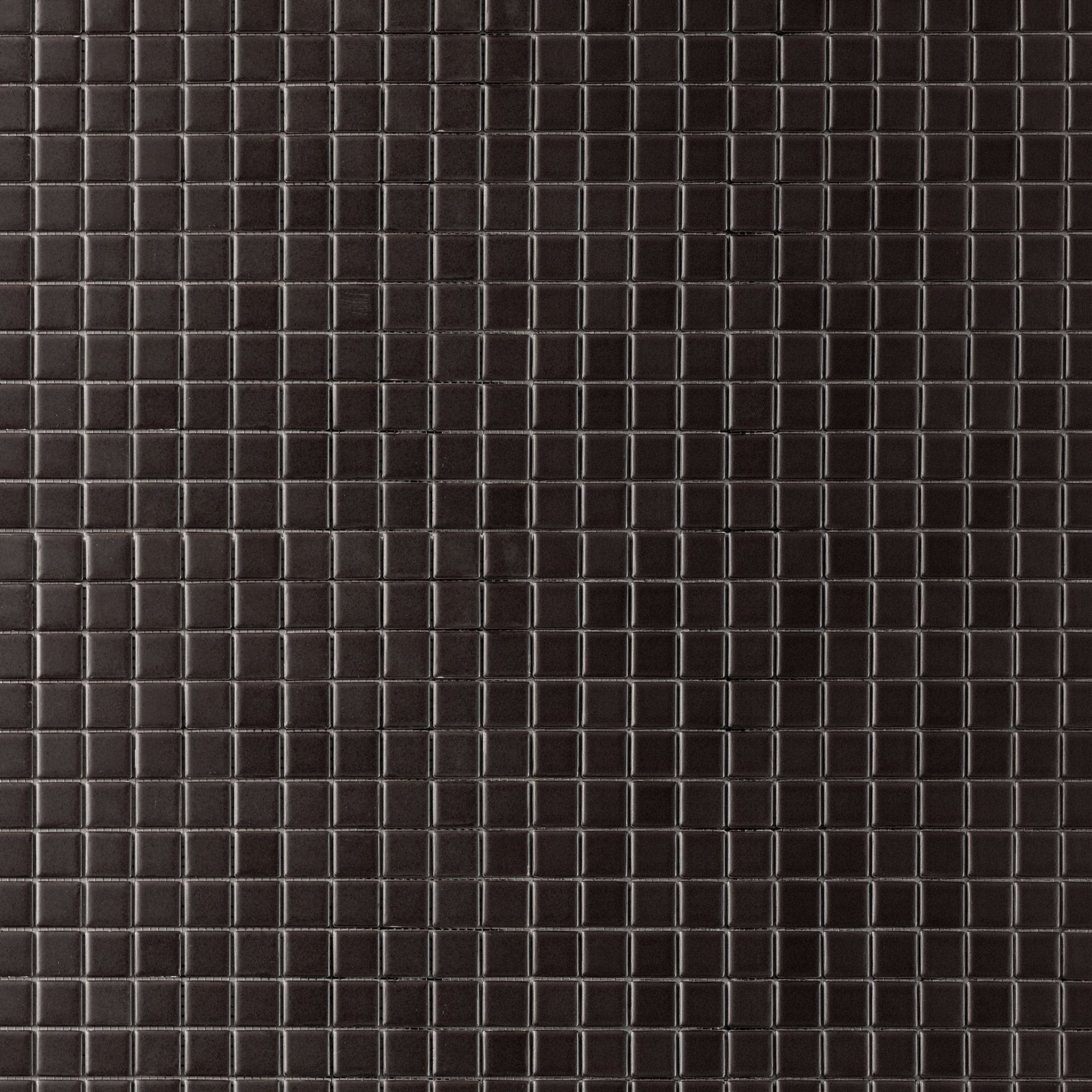 Chroma Grid | Mocha Brown 1x1" Square Matte Mosaic Tile - Cemento Collection
