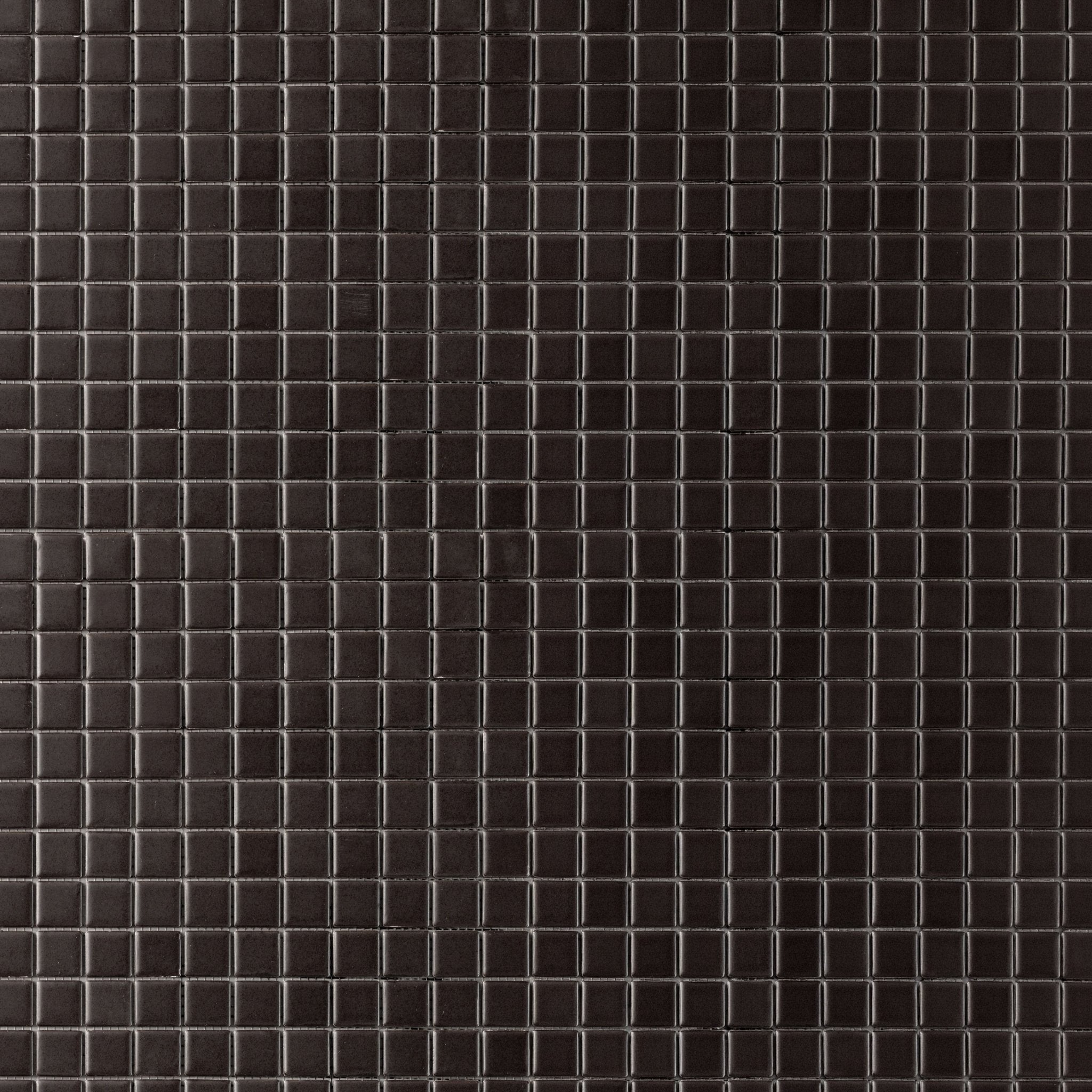 Chroma Grid | Mocha Brown 1x1" Square Matte Mosaic Tile - Cemento Collection