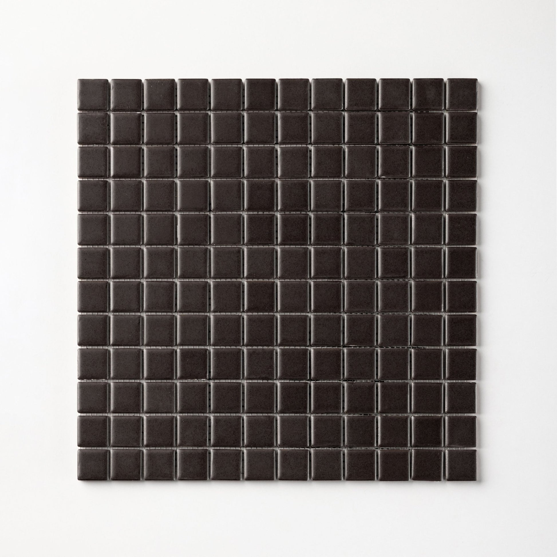 Chroma Grid | Mocha Brown 1x1" Square Matte Mosaic Tile - Cemento Collection