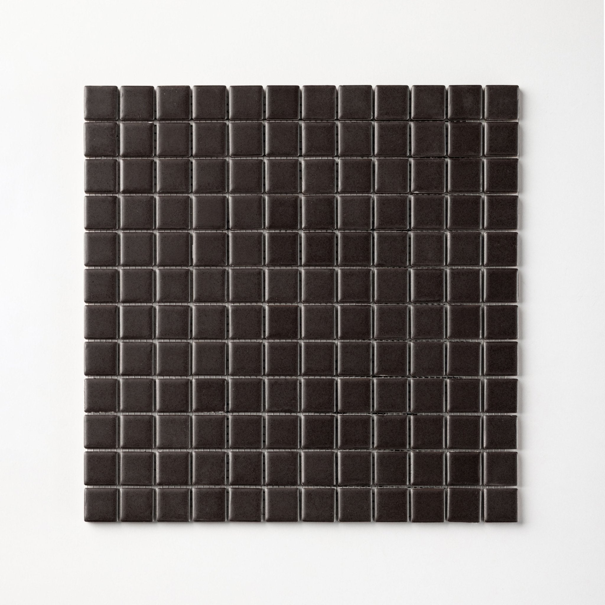 Chroma Grid | Mocha Brown 1x1" Square Matte Mosaic Tile - Cemento Collection