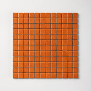 Chroma Grid | Orange Carrot 1x1" Square Matte Mosaic Tile - Cemento Collection