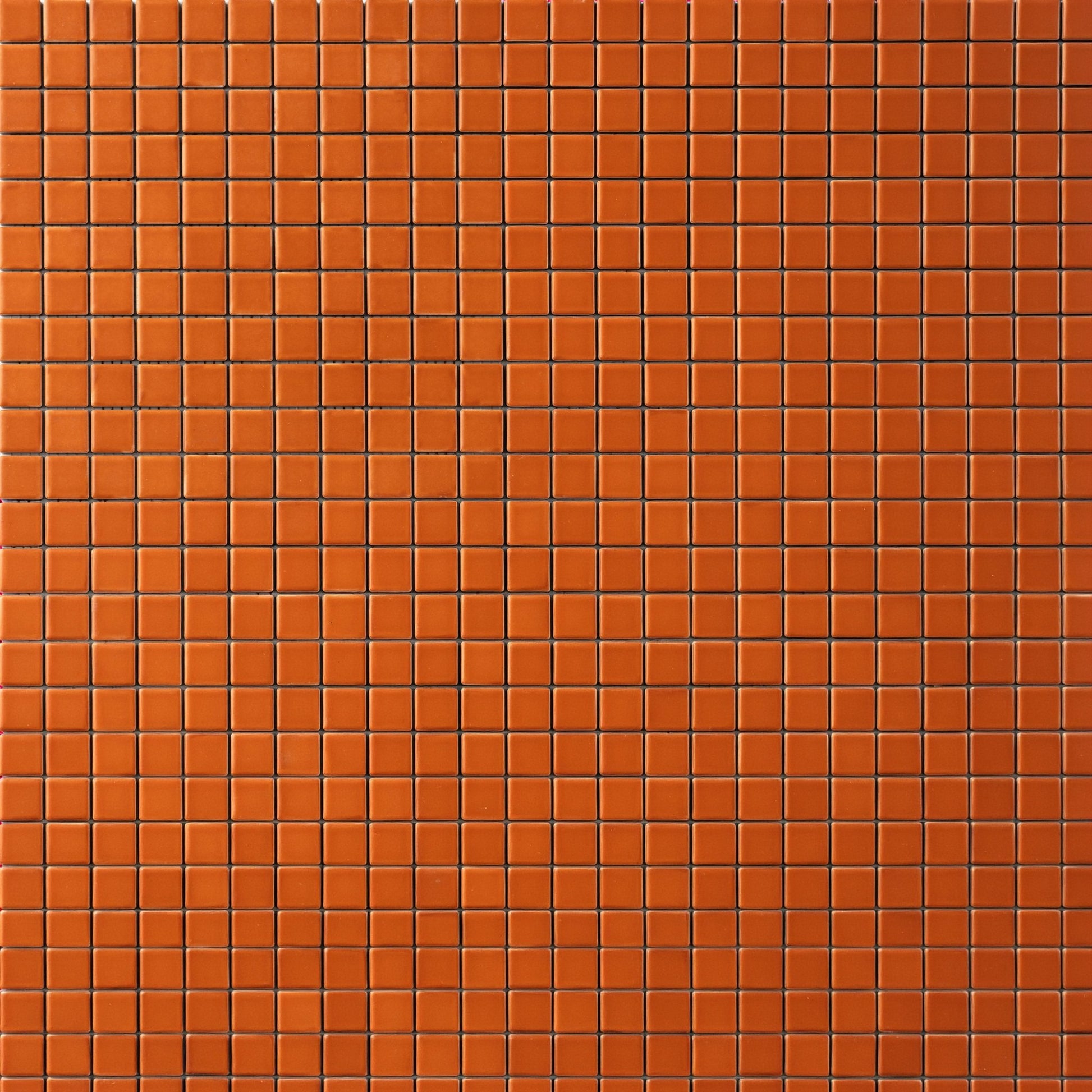 Chroma Grid | Orange Carrot 1x1" Square Matte Mosaic Tile - Cemento Collection