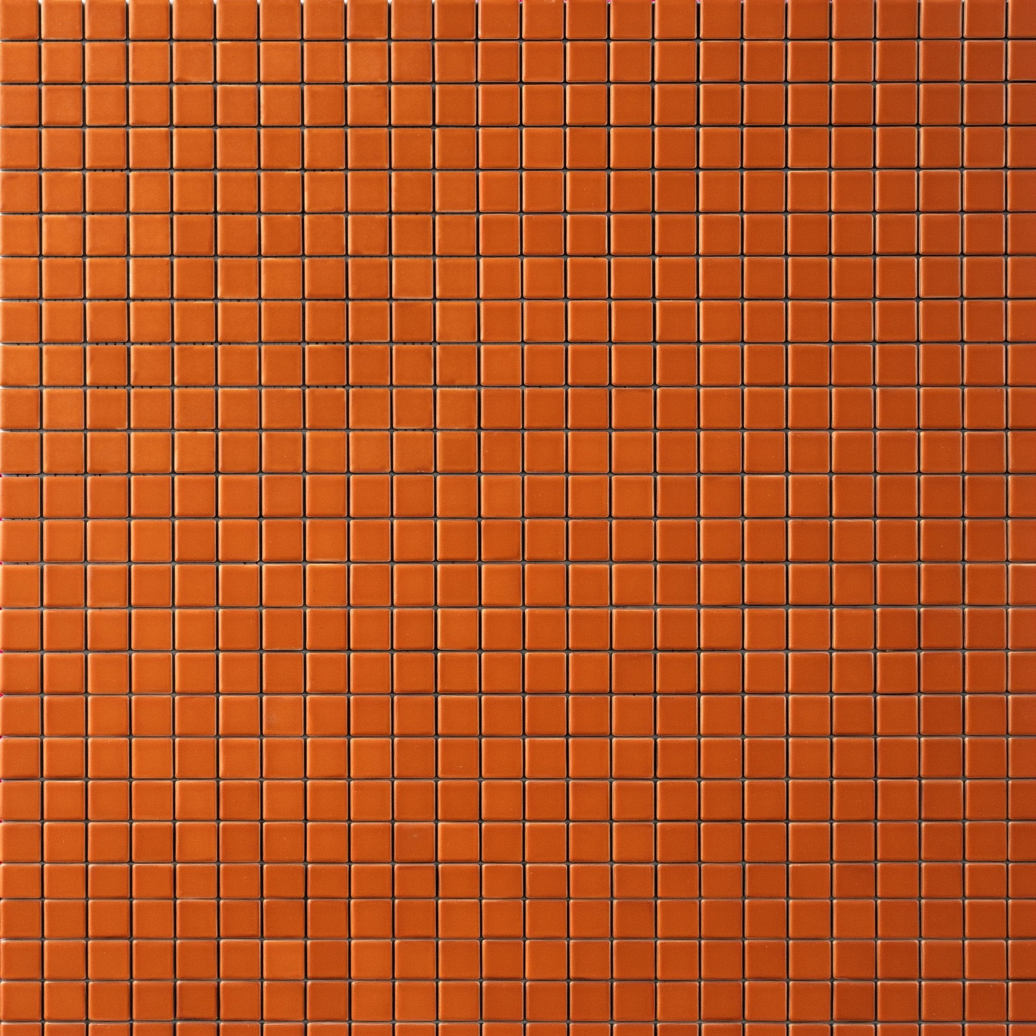 Chroma Grid | Orange Carrot 1x1" Square Matte Mosaic Tile - Cemento Collection