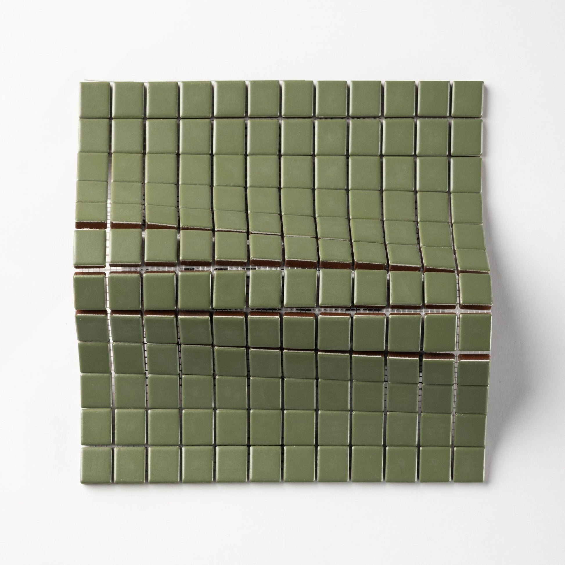 Chroma Grid | Parsley Green 1x1" Square Matte Mosaic Tile - Cemento Collection