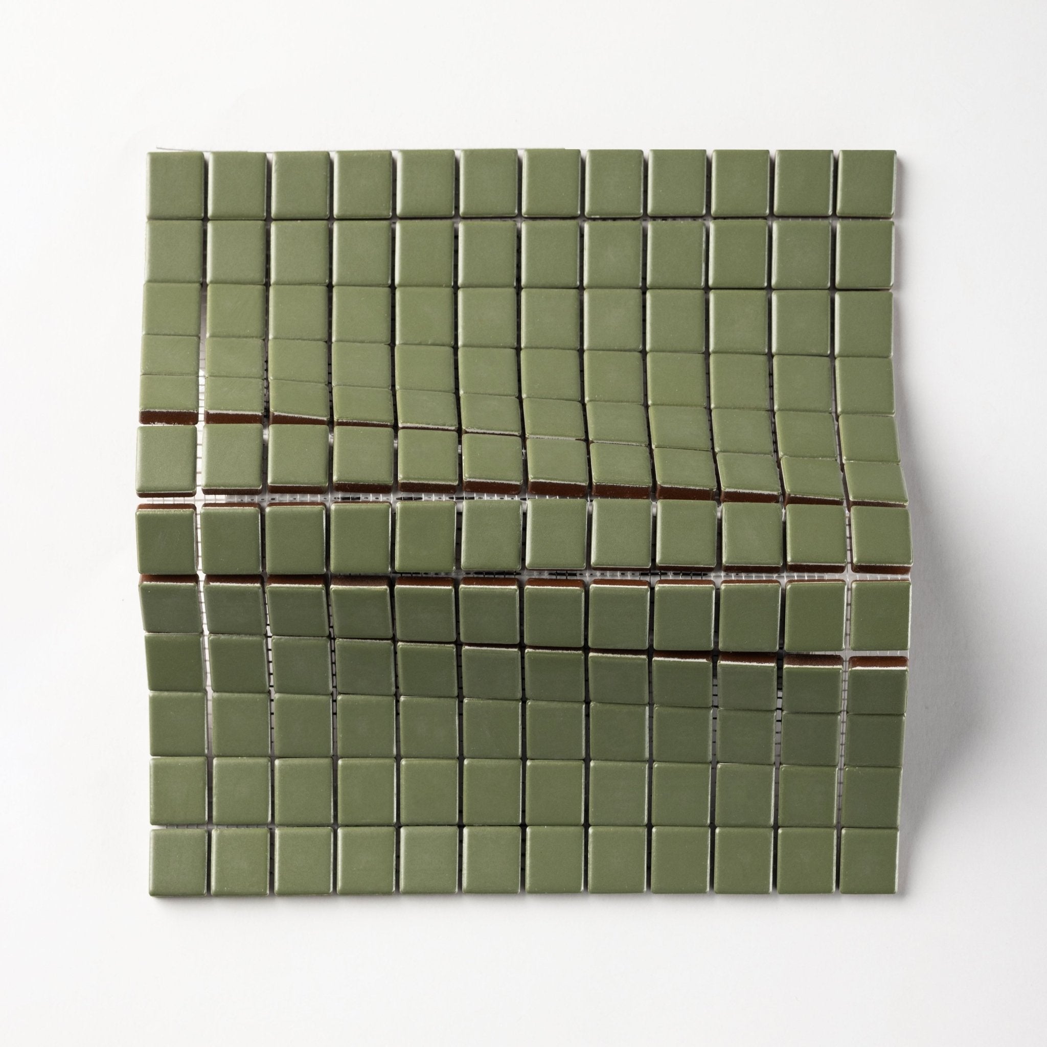 Chroma Grid | Parsley Green 1x1" Square Matte Mosaic Tile - Cemento Collection