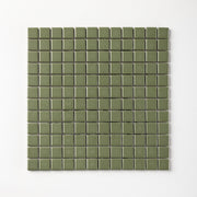 Chroma Grid | Parsley Green 1x1" Square Matte Mosaic Tile - Cemento Collection