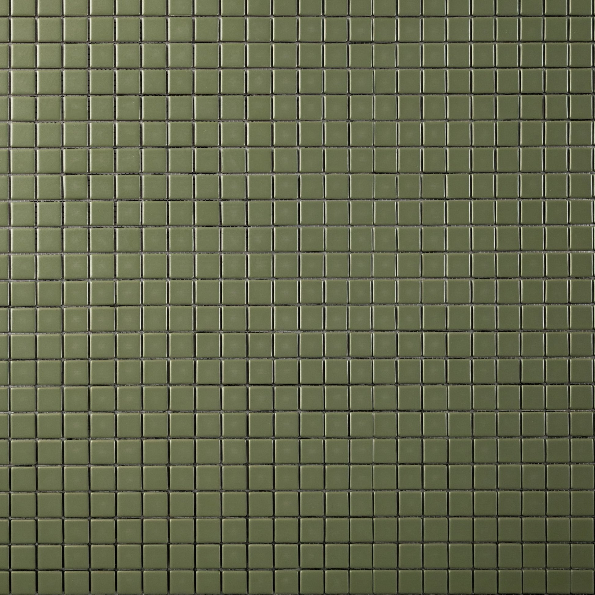 Chroma Grid | Parsley Green 1x1" Square Matte Mosaic Tile - Cemento Collection