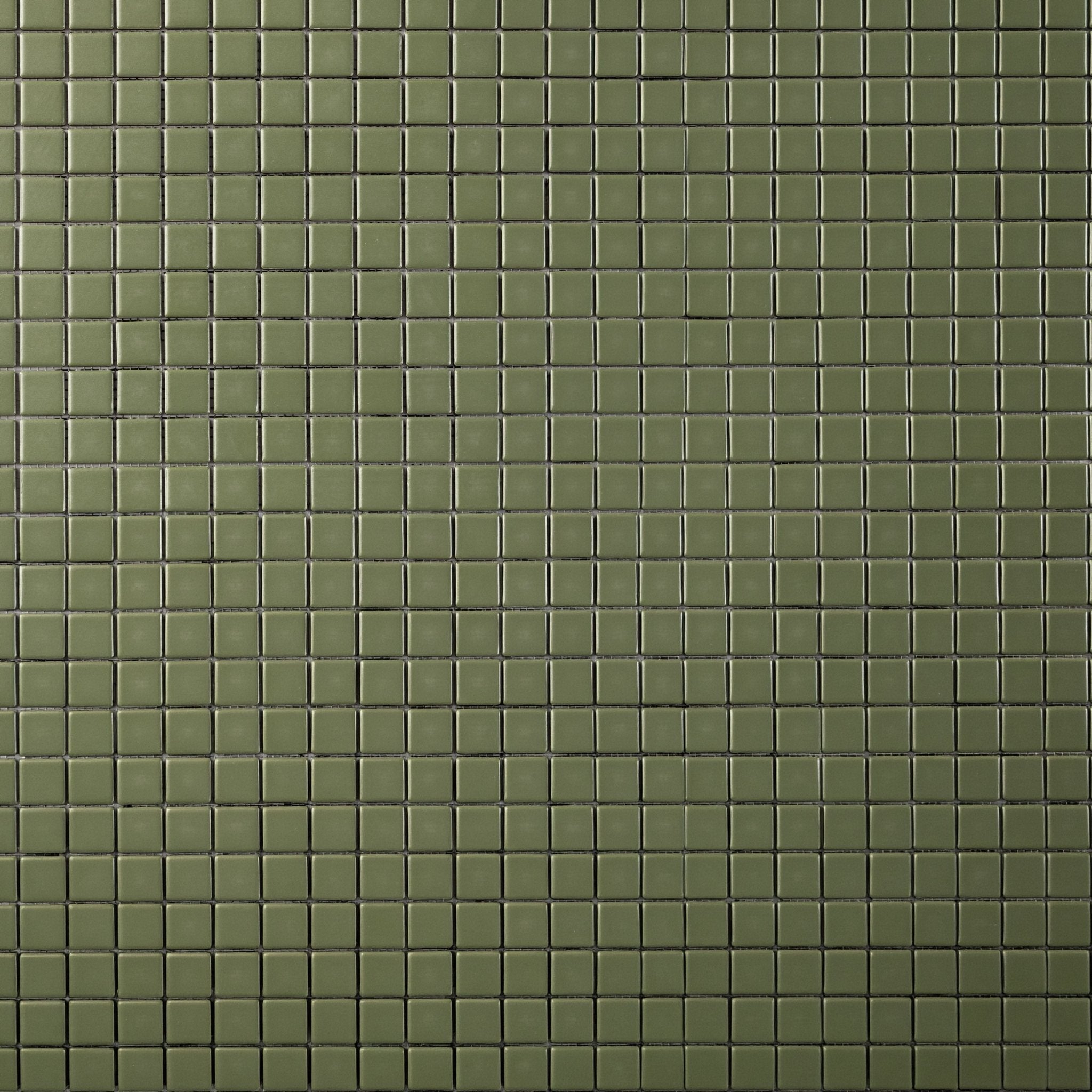 Chroma Grid | Parsley Green 1x1" Square Matte Mosaic Tile - Cemento Collection
