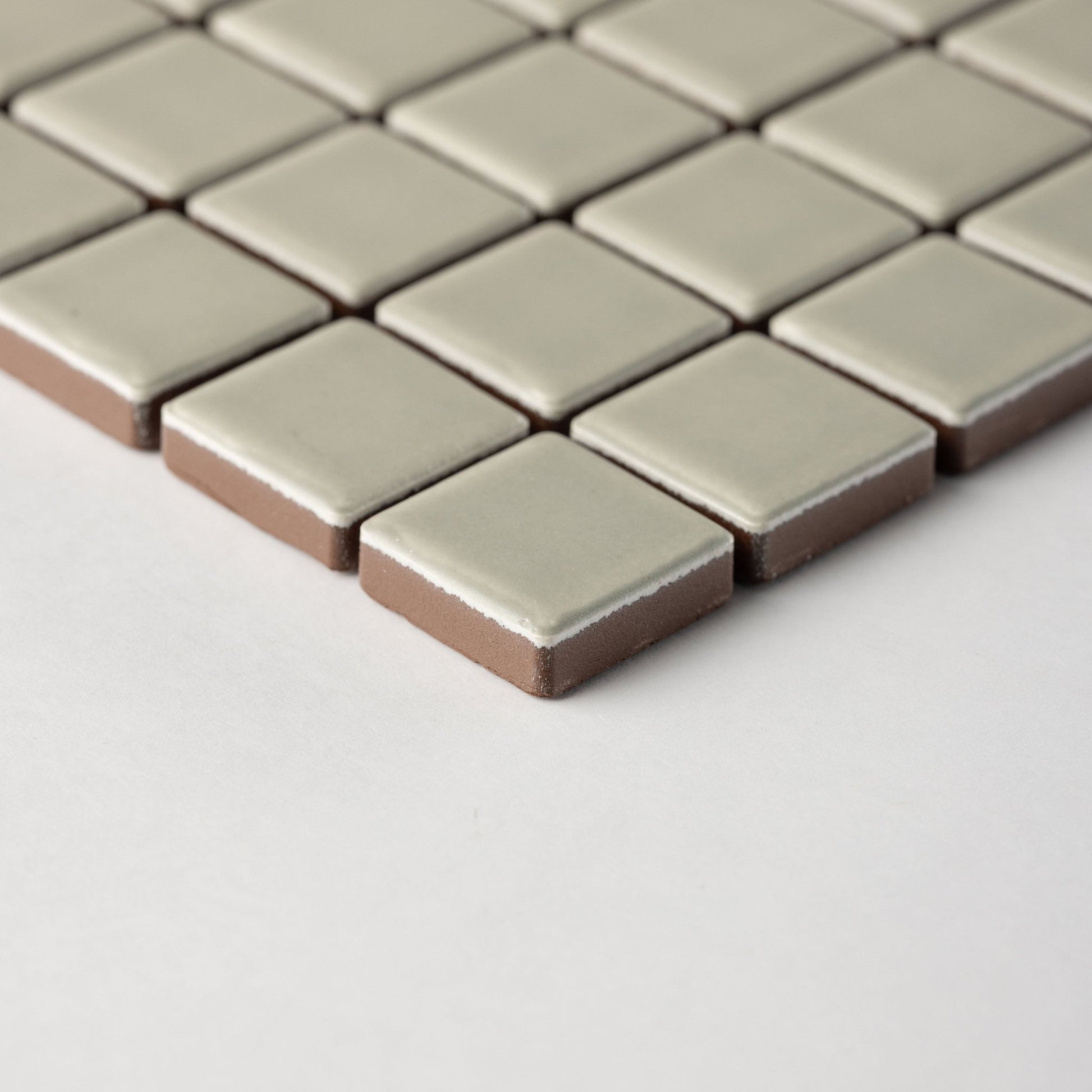 Chroma Grid | Pistachio Cream 1x1" Square Matte Mosaic Tile - Cemento Collection