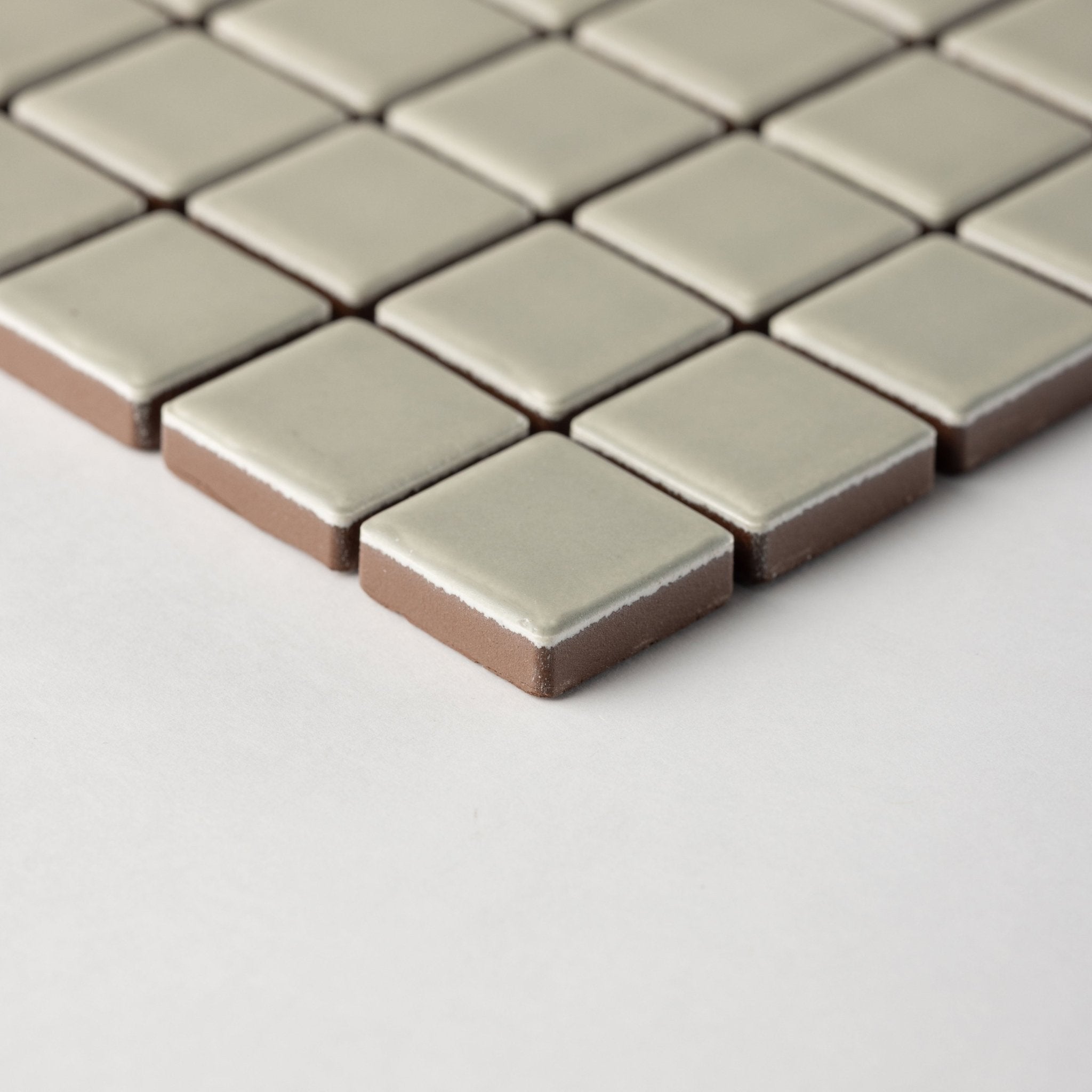 Chroma Grid | Pistachio Cream 1x1" Square Matte Mosaic Tile - Cemento Collection