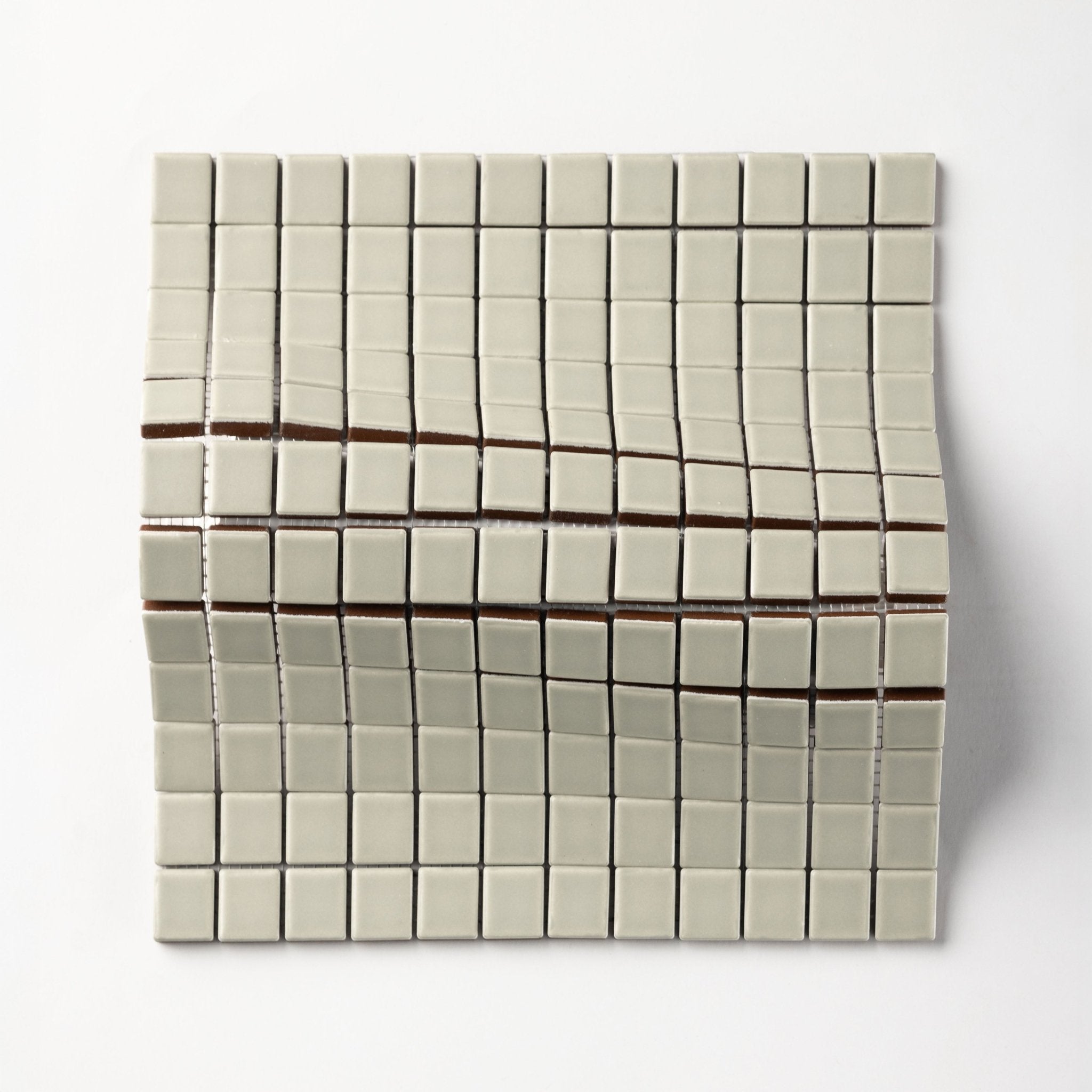 Chroma Grid | Pistachio Cream 1x1" Square Matte Mosaic Tile - Cemento Collection
