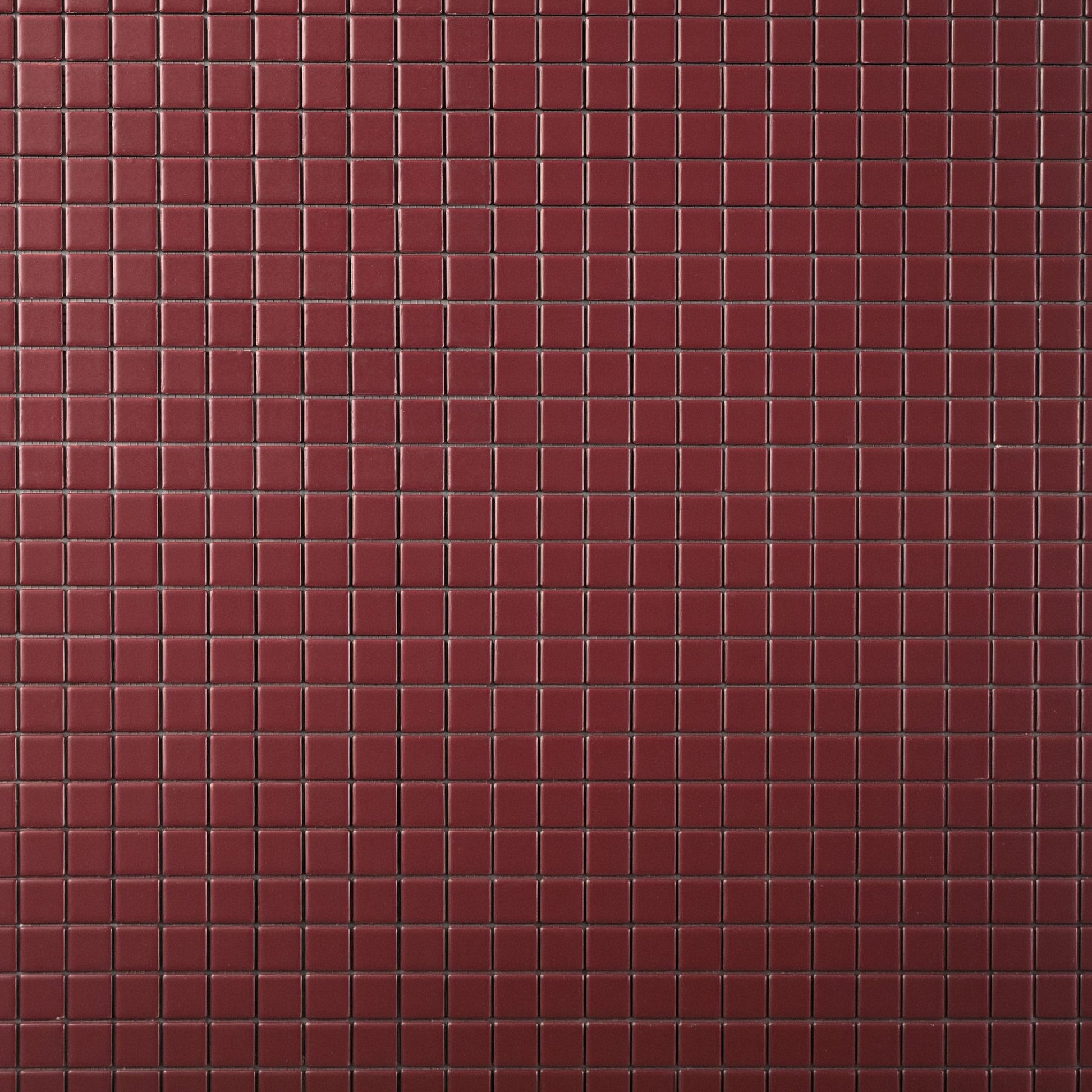 Chroma Grid | Pomegranate Red 1x1" Square Matte Mosaic Tile - Cemento Collection