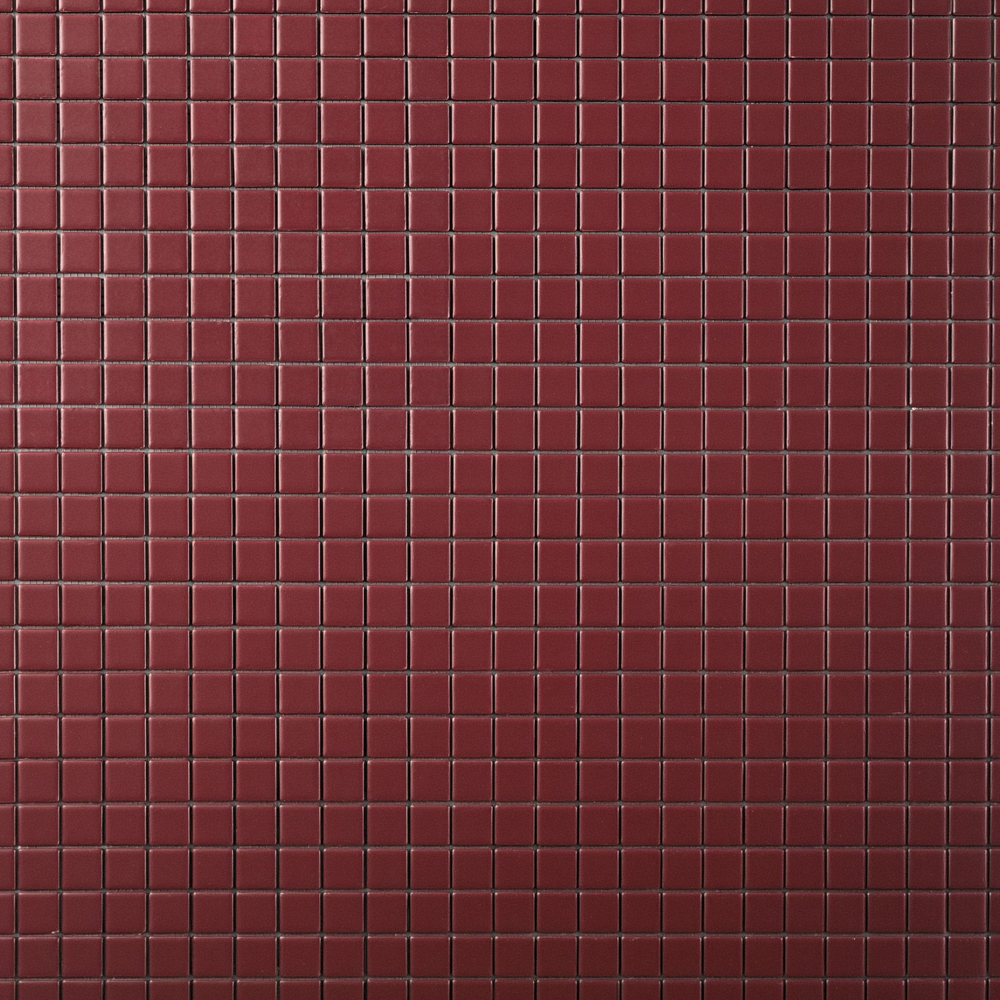 Chroma Grid | Pomegranate Red 1x1" Square Matte Mosaic Tile - Cemento Collection