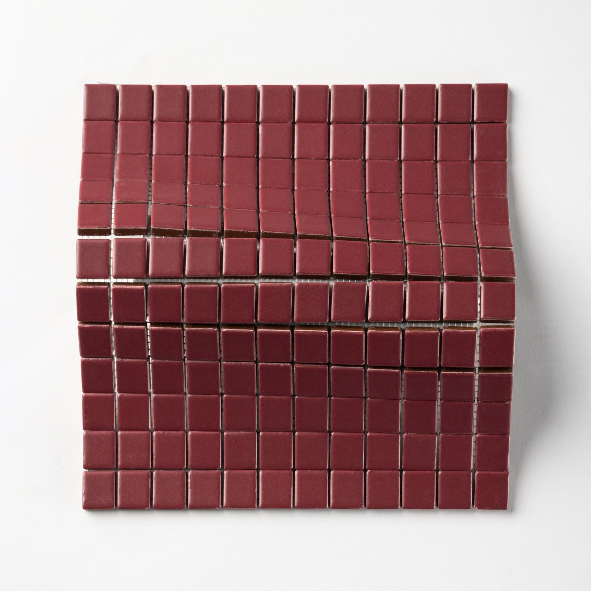 Chroma Grid | Pomegranate Red 1x1" Square Matte Mosaic Tile - Cemento Collection