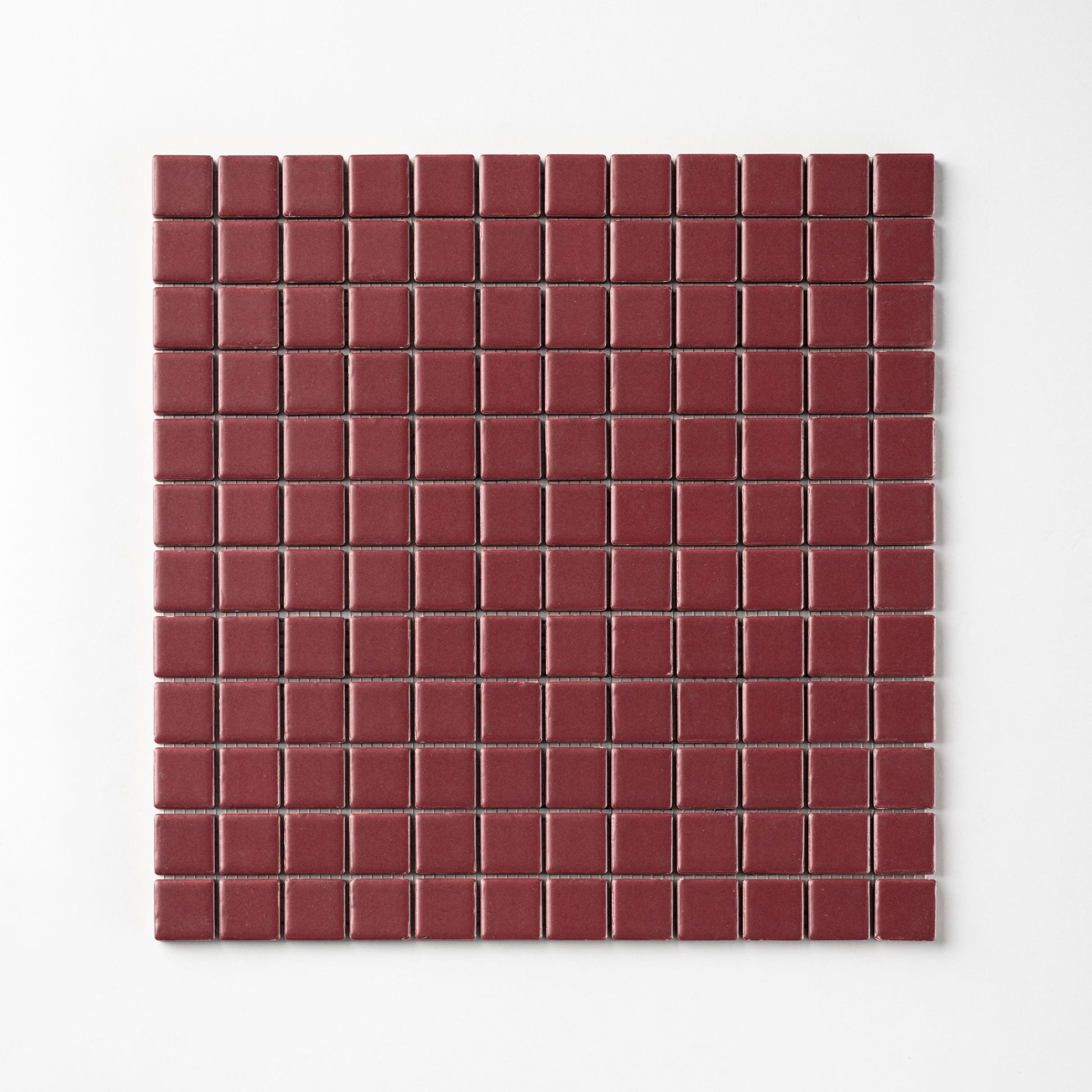 Chroma Grid | Pomegranate Red 1x1" Square Matte Mosaic Tile - Cemento Collection