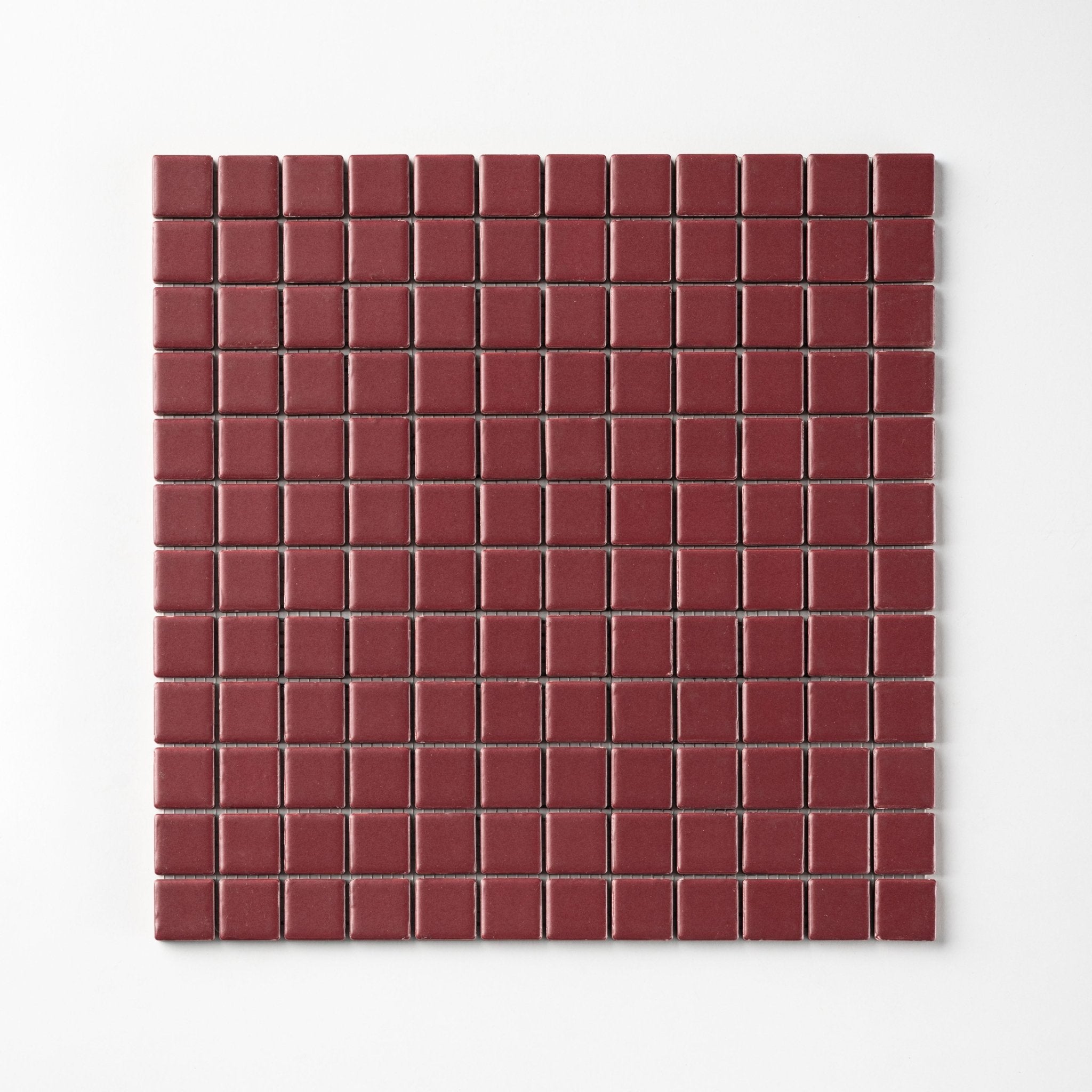 Chroma Grid | Pomegranate Red 1x1" Square Matte Mosaic Tile - Cemento Collection