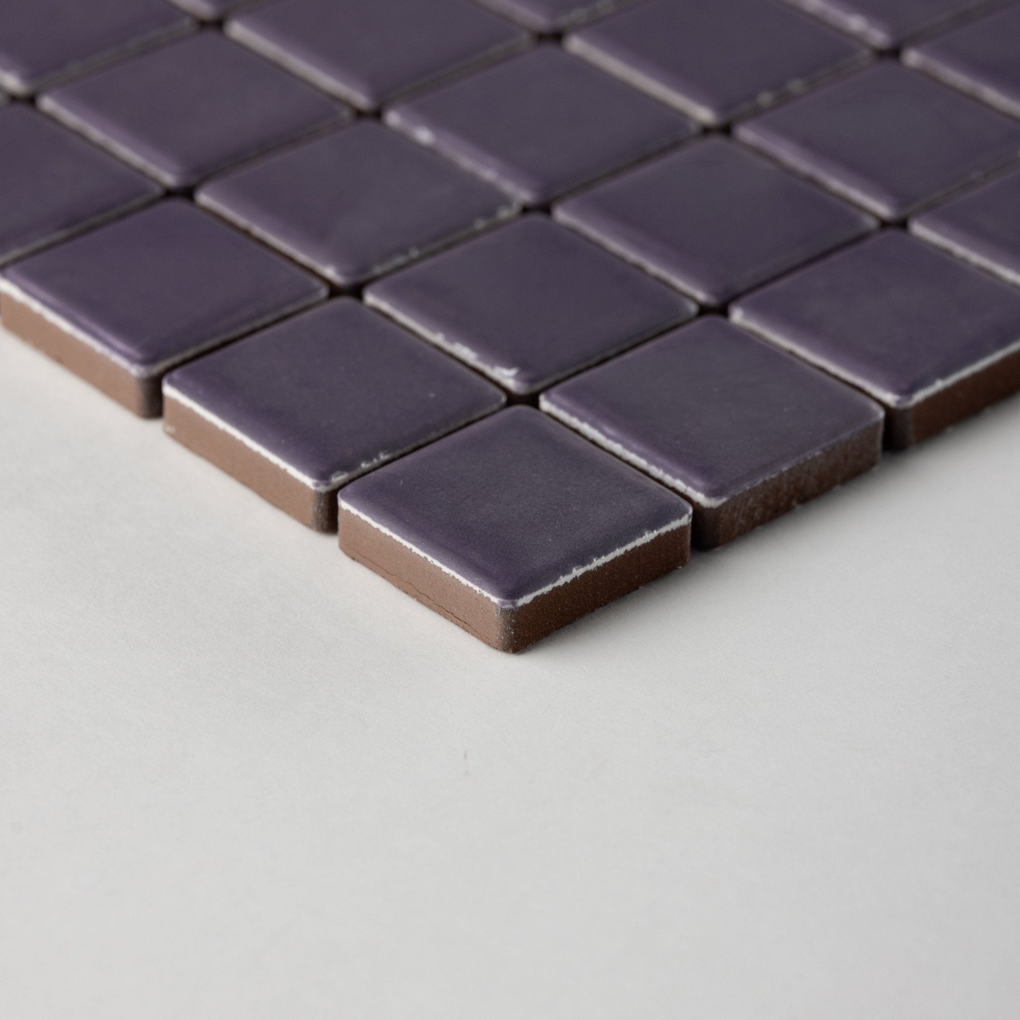 Chroma Grid | Purple Grape 1x1" Square Matte Mosaic Tile - Cemento Collection