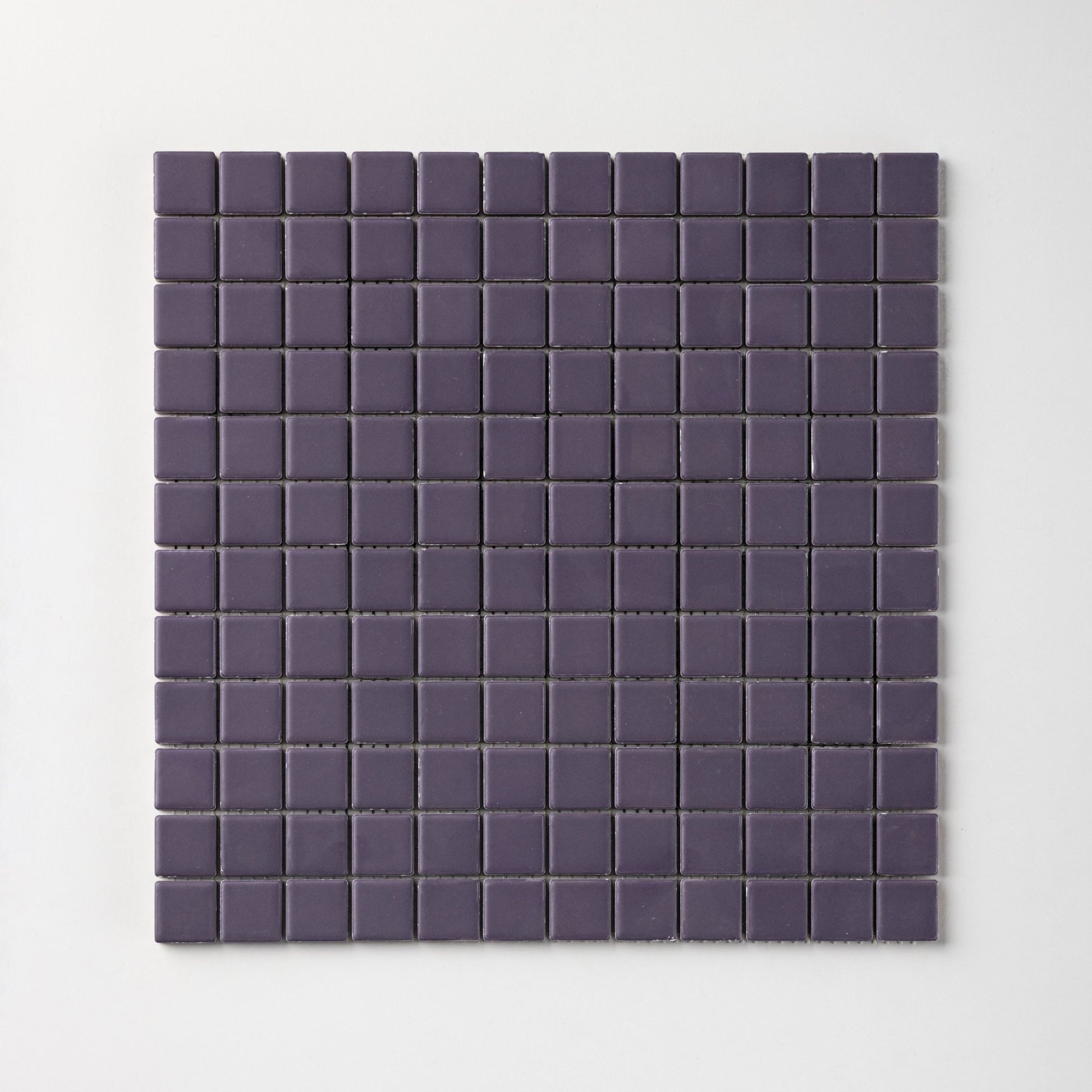 Chroma Grid | Purple Grape 1x1" Square Matte Mosaic Tile - Cemento Collection