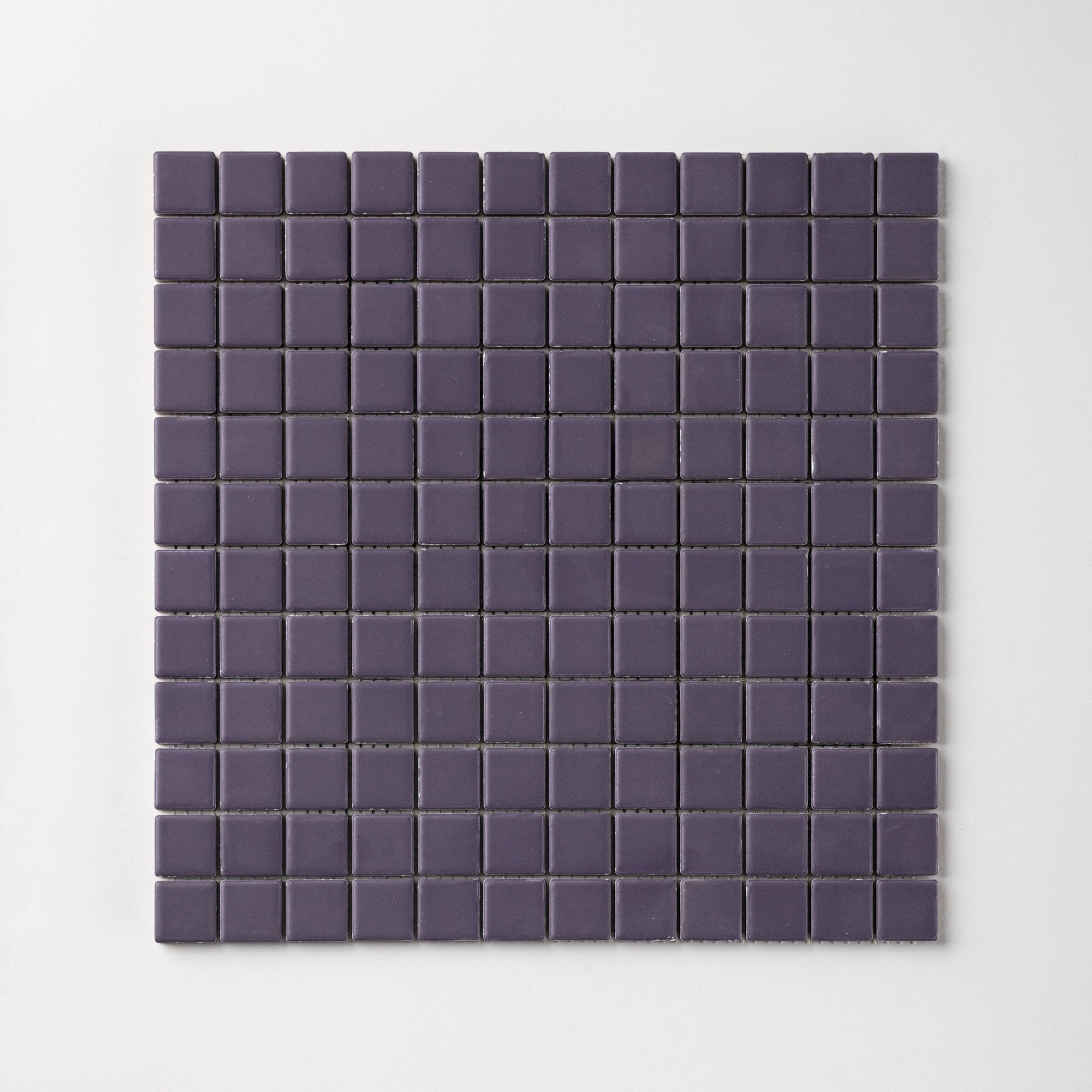 Chroma Grid | Purple Grape 1x1" Square Matte Mosaic Tile - Cemento Collection