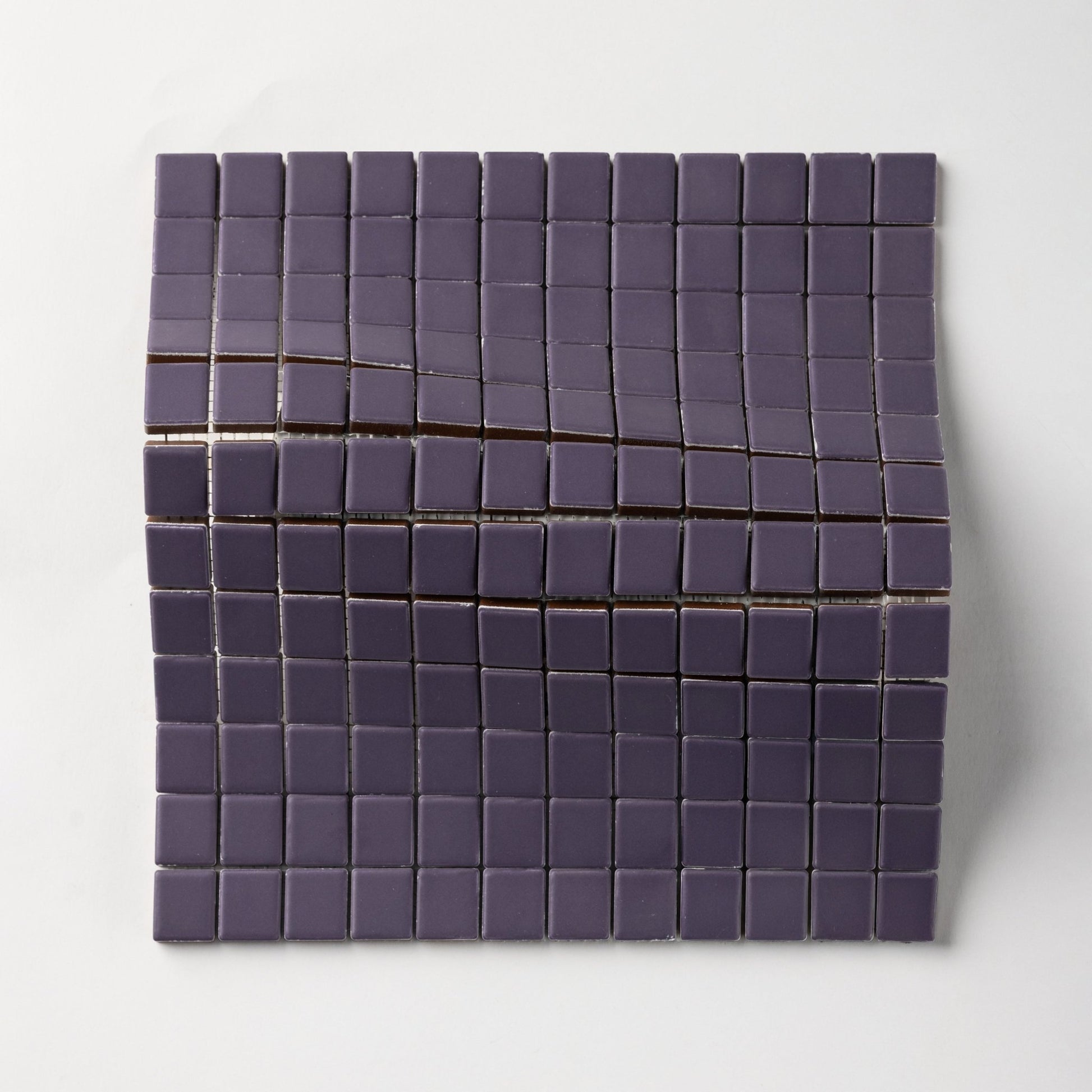 Chroma Grid | Purple Grape 1x1" Square Matte Mosaic Tile - Cemento Collection
