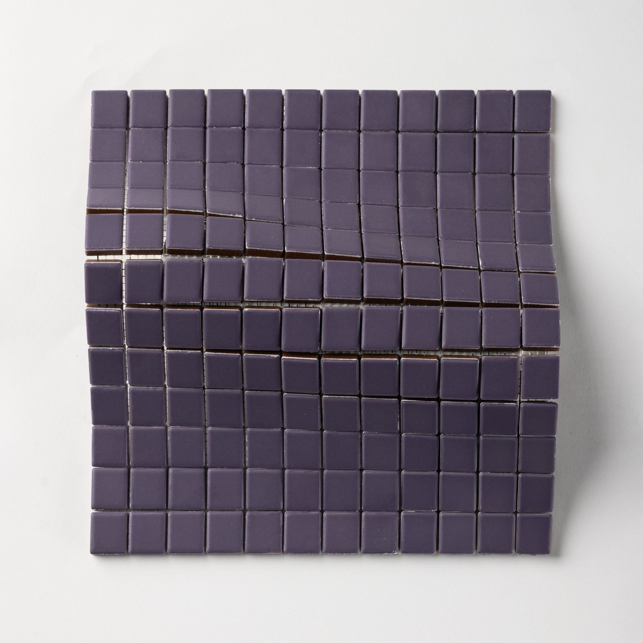 Chroma Grid | Purple Grape 1x1" Square Matte Mosaic Tile - Cemento Collection