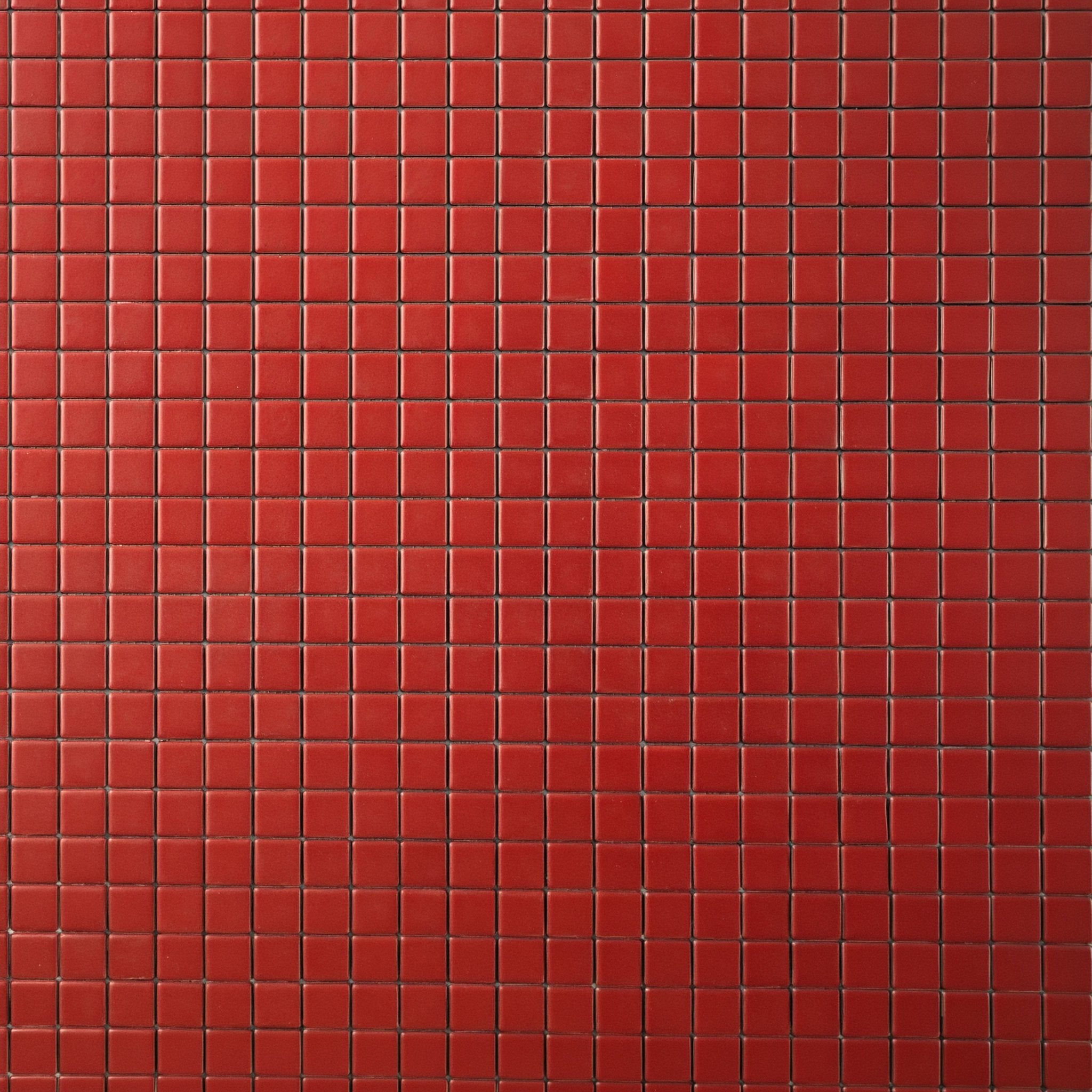 Chroma Grid | Red Tomato 1x1" Square Matte Mosaic Tile - Cemento Collection