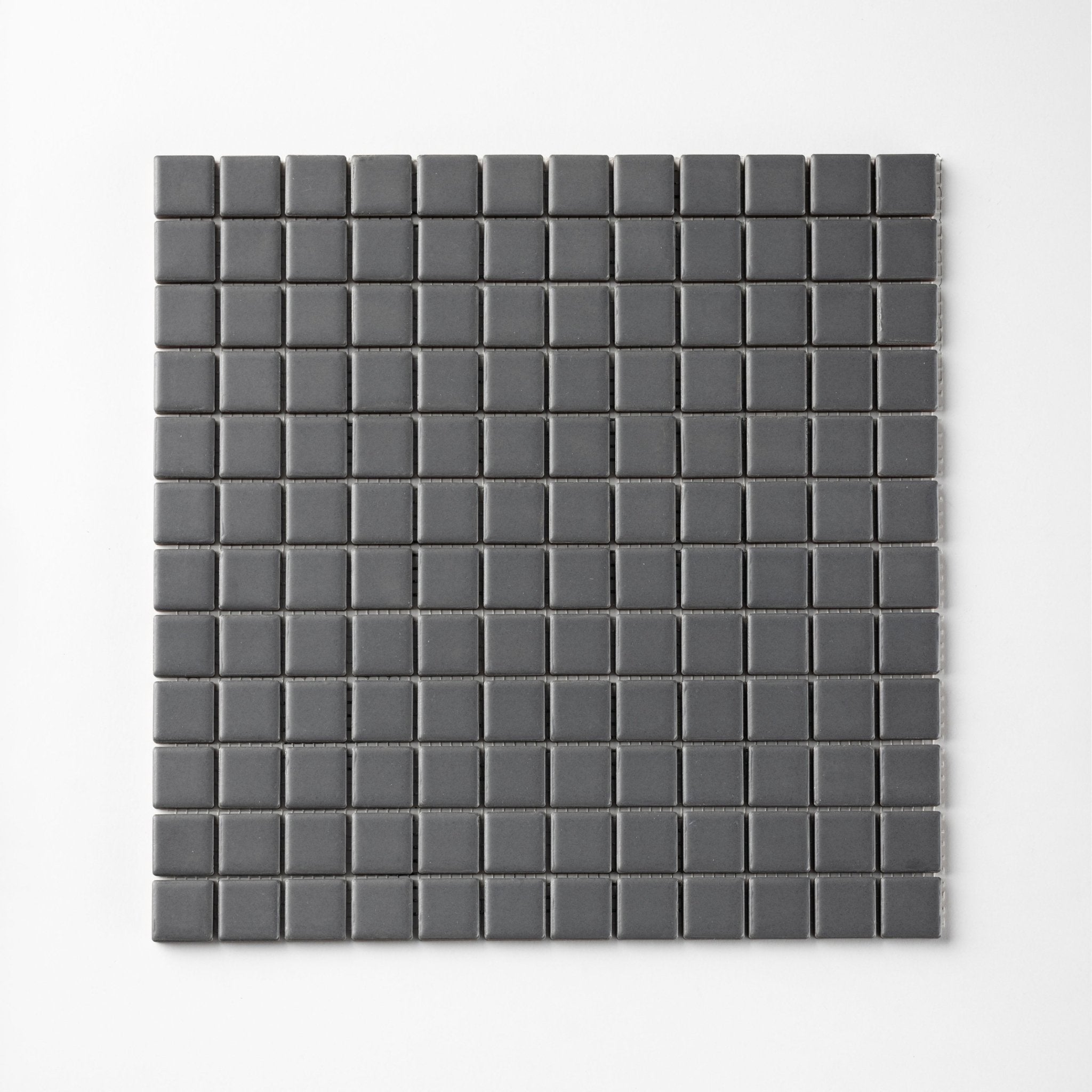 Chroma Grid | Seared Gray 1x1" Square Matte Mosaic Tile - Cemento Collection