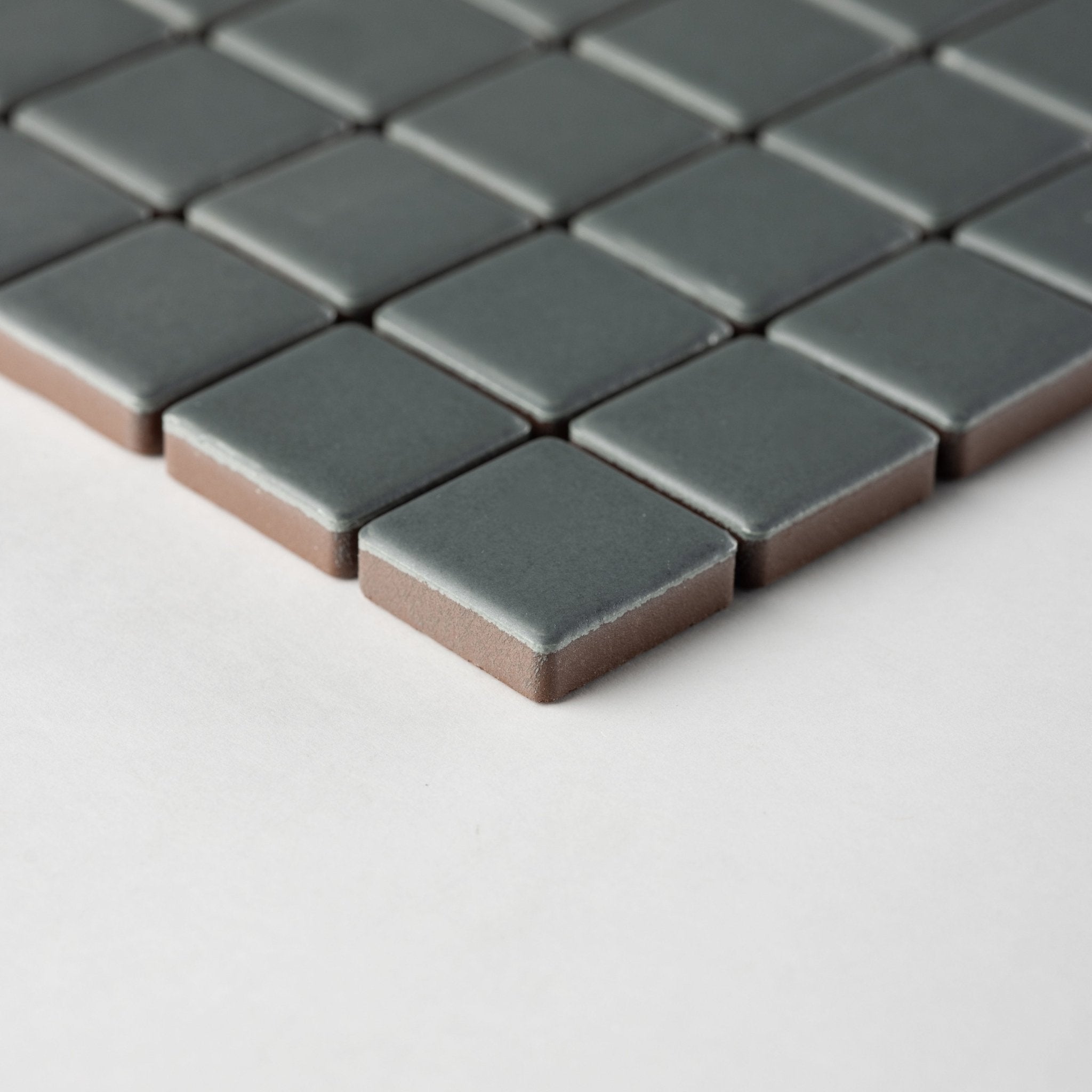 Chroma Grid | Shadow Blue 1x1" Square Matte Mosaic Tile - Cemento Collection