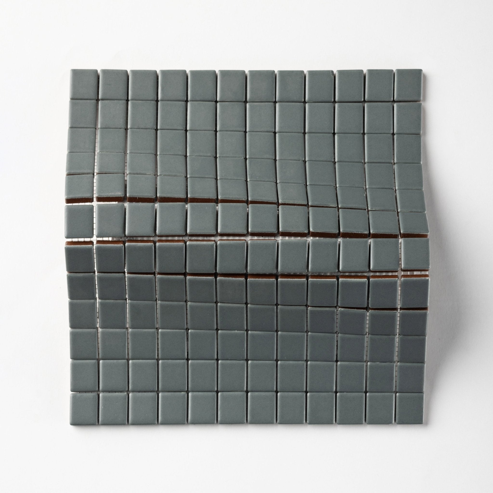 Chroma Grid | Shadow Blue 1x1" Square Matte Mosaic Tile - Cemento Collection