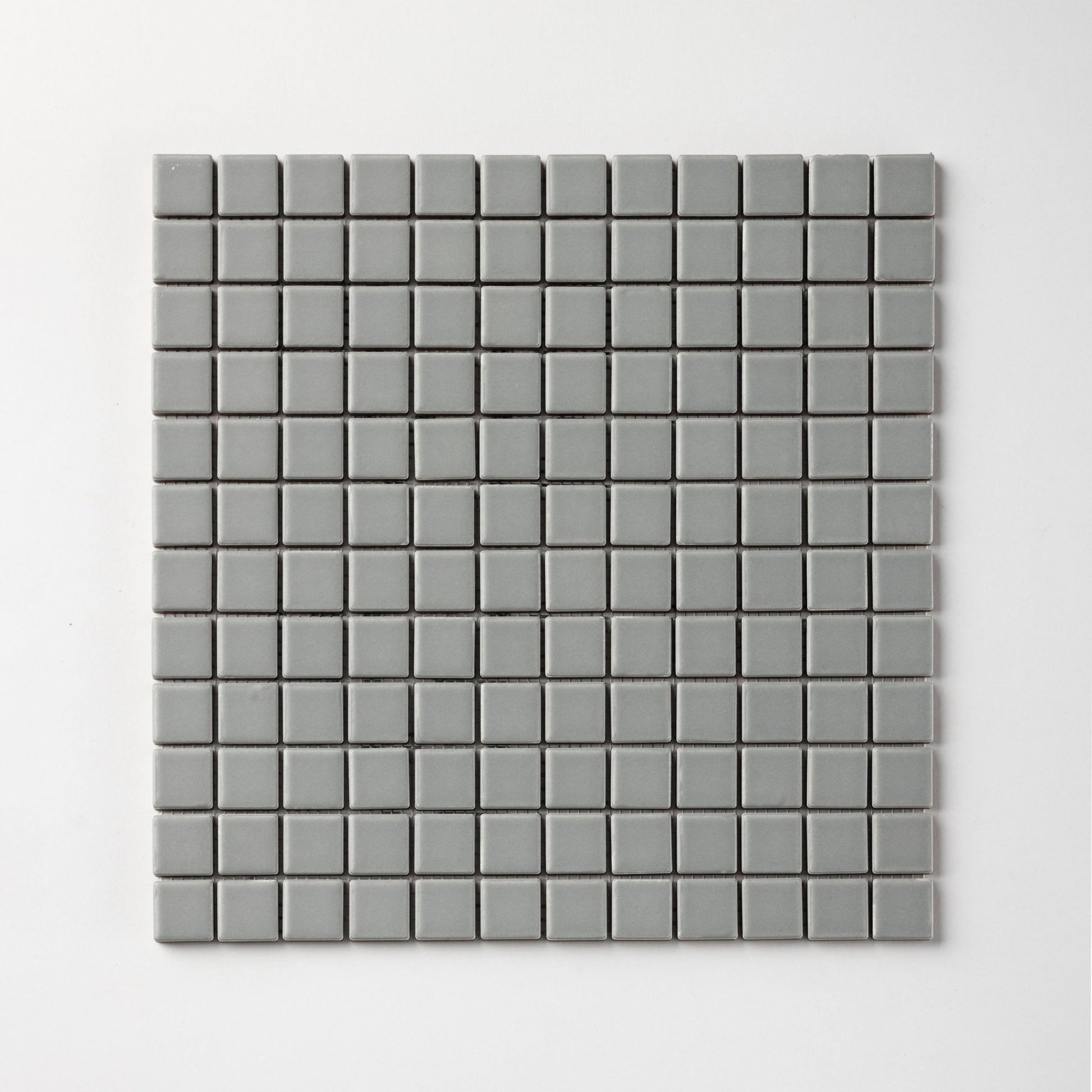 Chroma Grid | Silver Lining 1x1" Square Matte Mosaic Tile - Cemento Collection