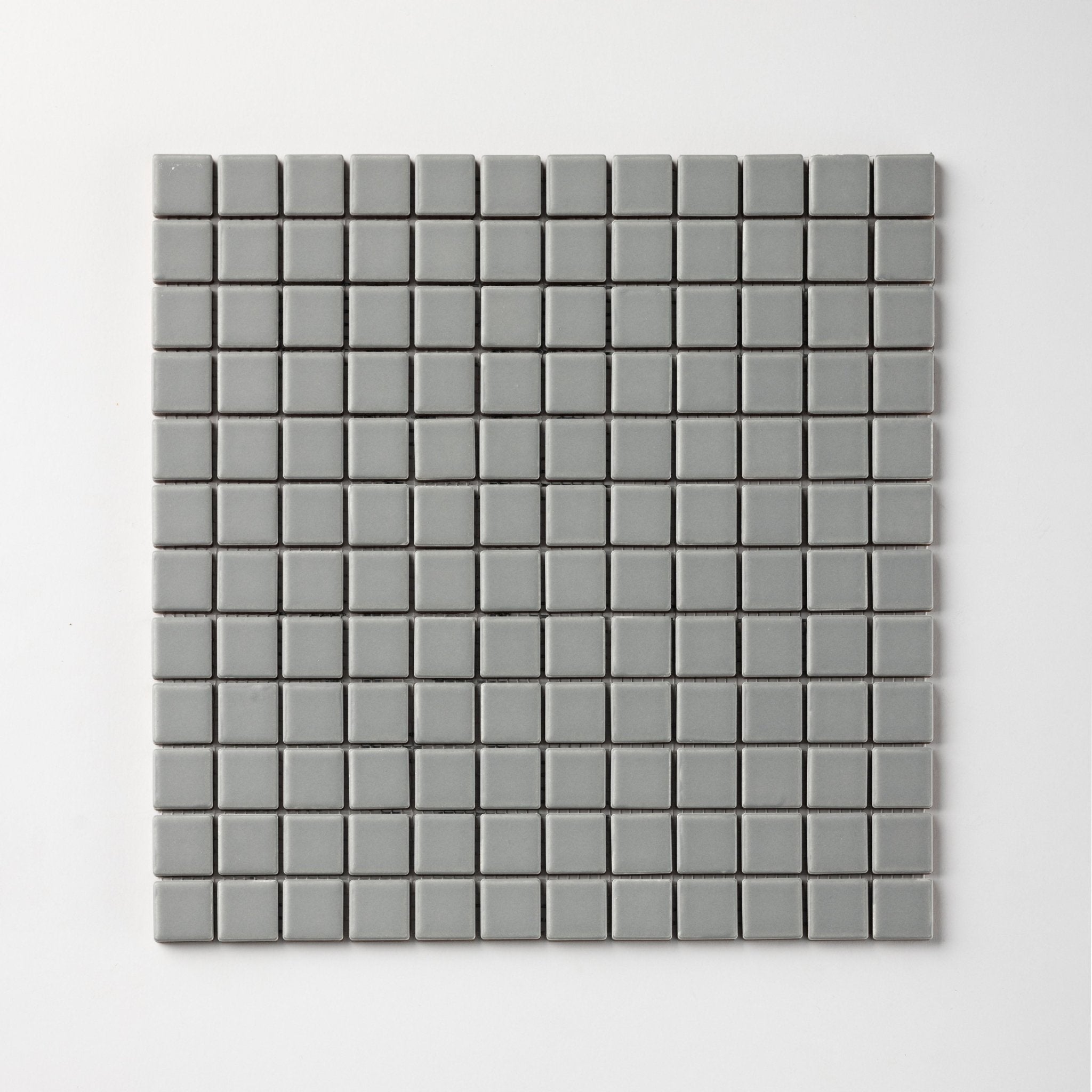 Chroma Grid | Silver Lining 1x1" Square Matte Mosaic Tile - Cemento Collection