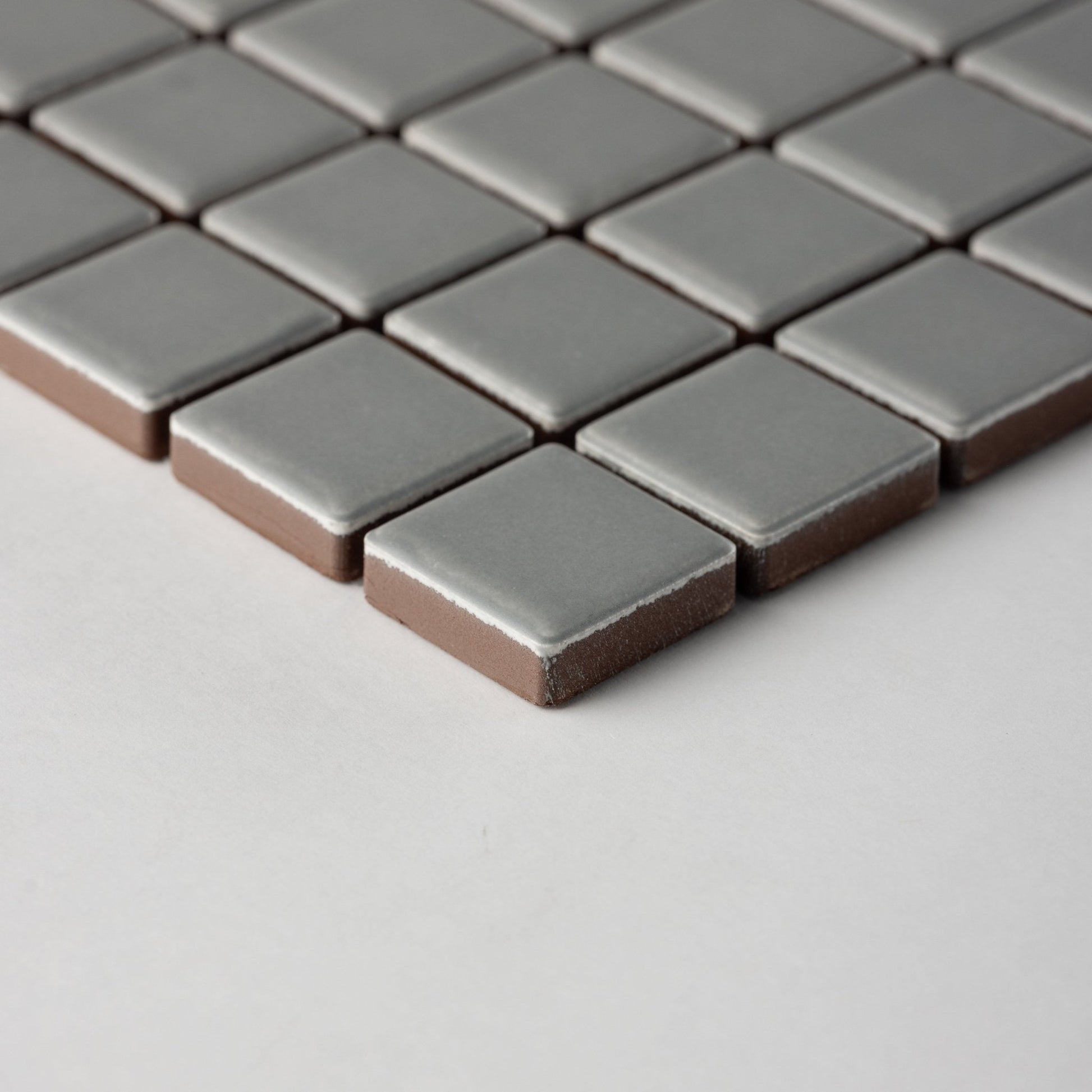 Chroma Grid | Silver Lining 1x1" Square Matte Mosaic Tile - Cemento Collection