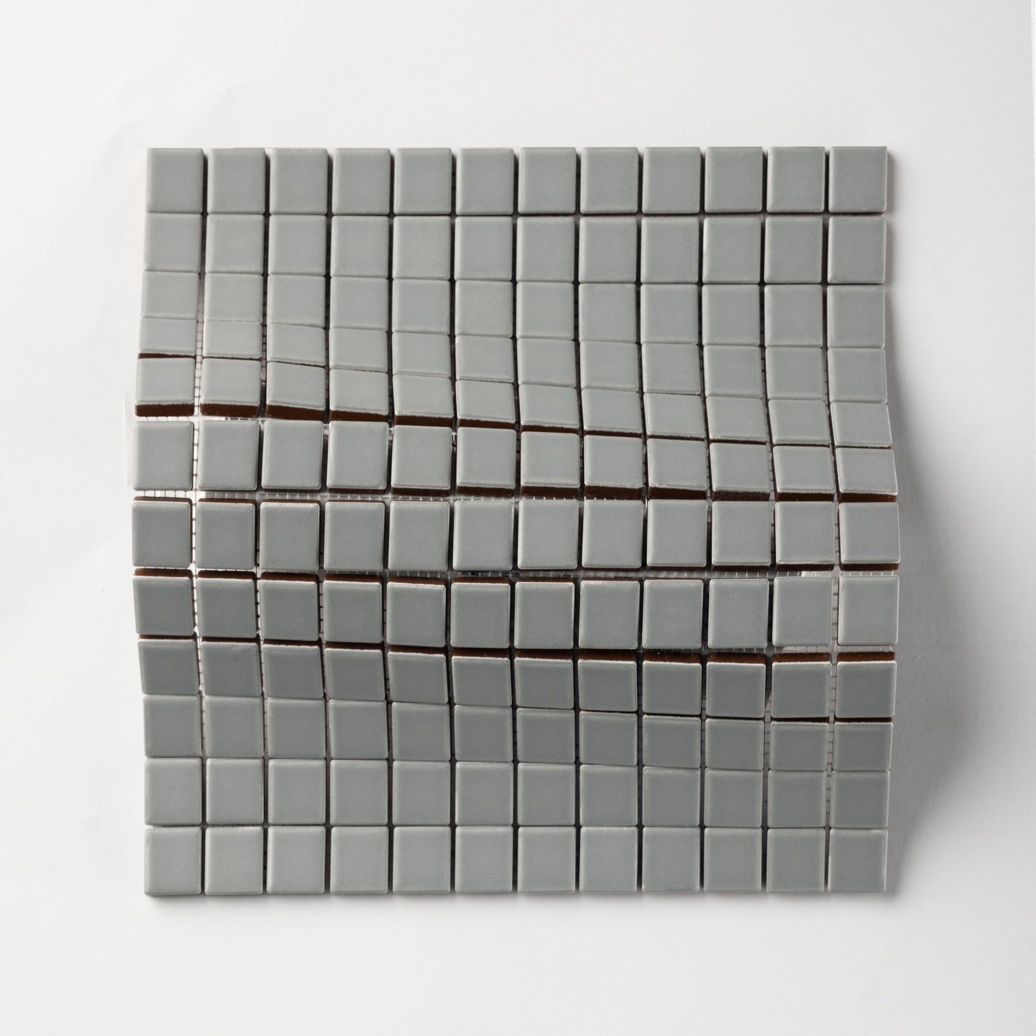 Chroma Grid | Silver Lining 1x1" Square Matte Mosaic Tile - Cemento Collection