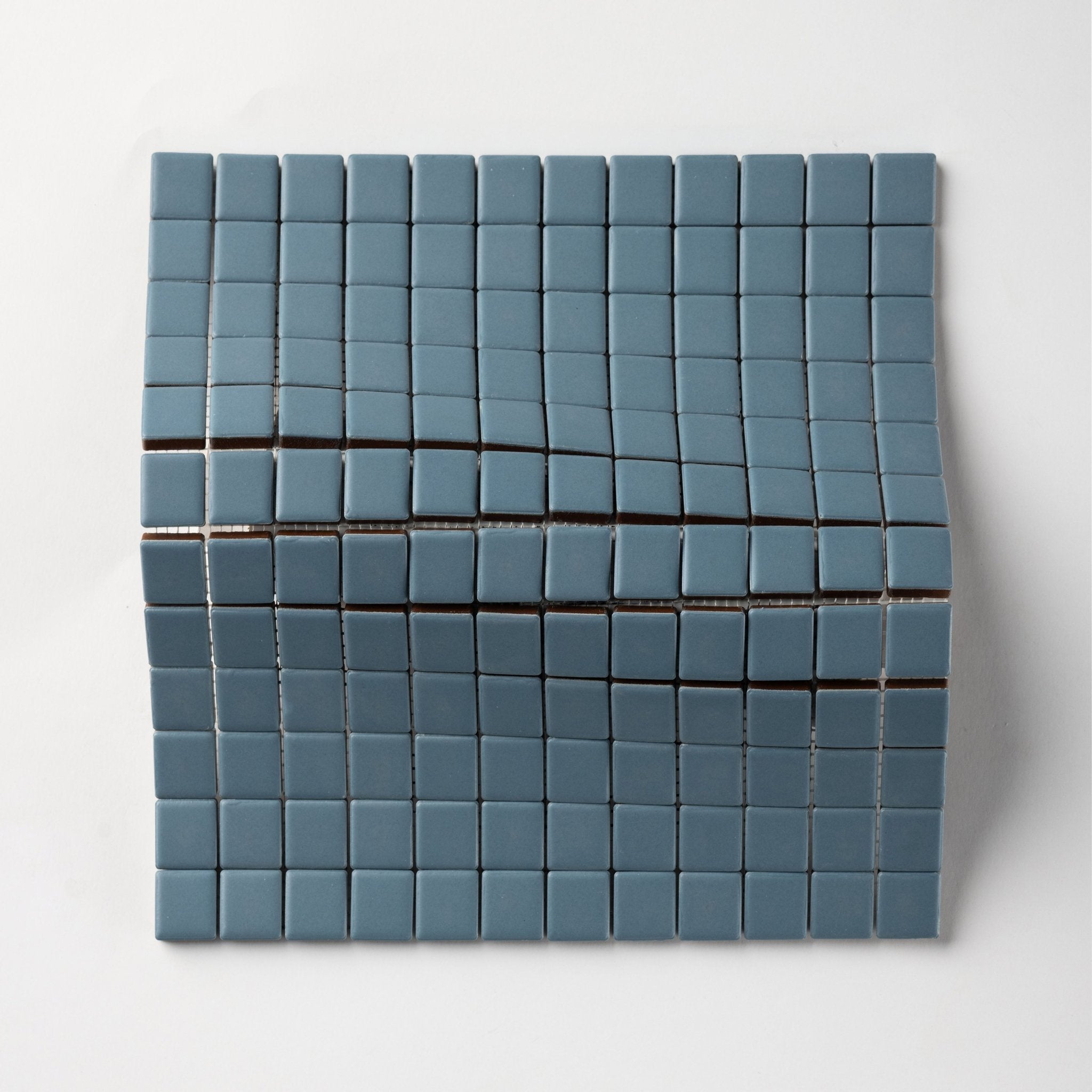 Chroma Grid | Soft Denim 1x1" Square Matte Mosaic Tile - Cemento Collection