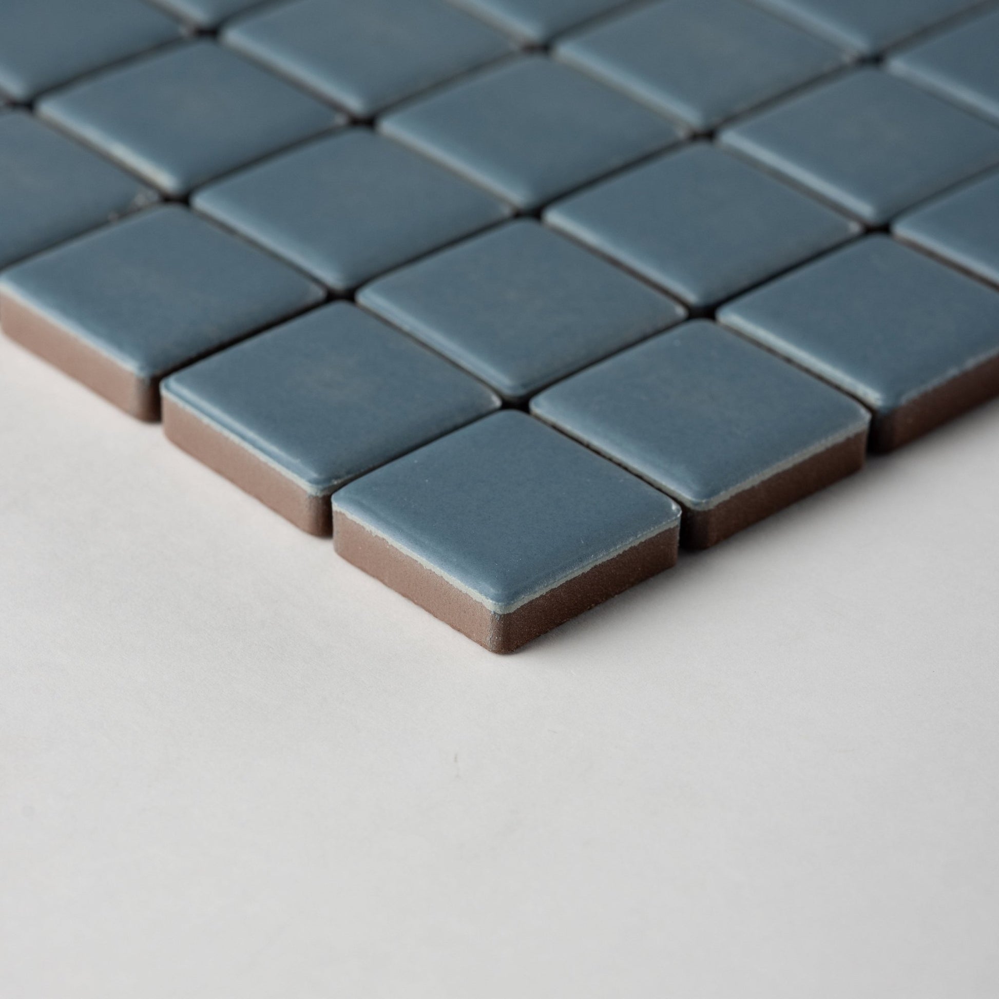 Chroma Grid | Soft Denim 1x1" Square Matte Mosaic Tile - Cemento Collection