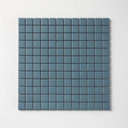 Chroma Grid | Soft Denim 1x1" Square Matte Mosaic Tile - Cemento Collection
