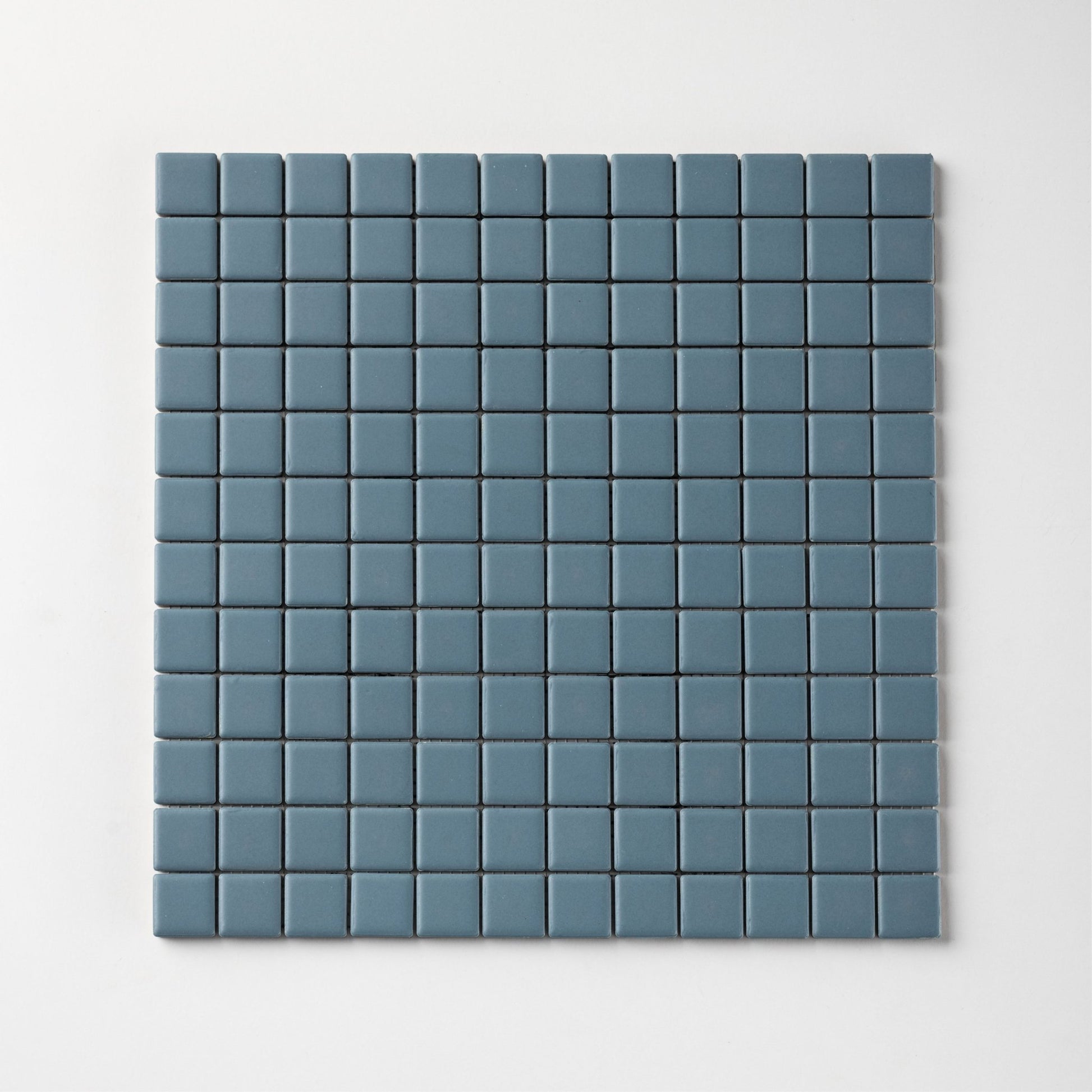 Chroma Grid | Soft Denim 1x1" Square Matte Mosaic Tile - Cemento Collection