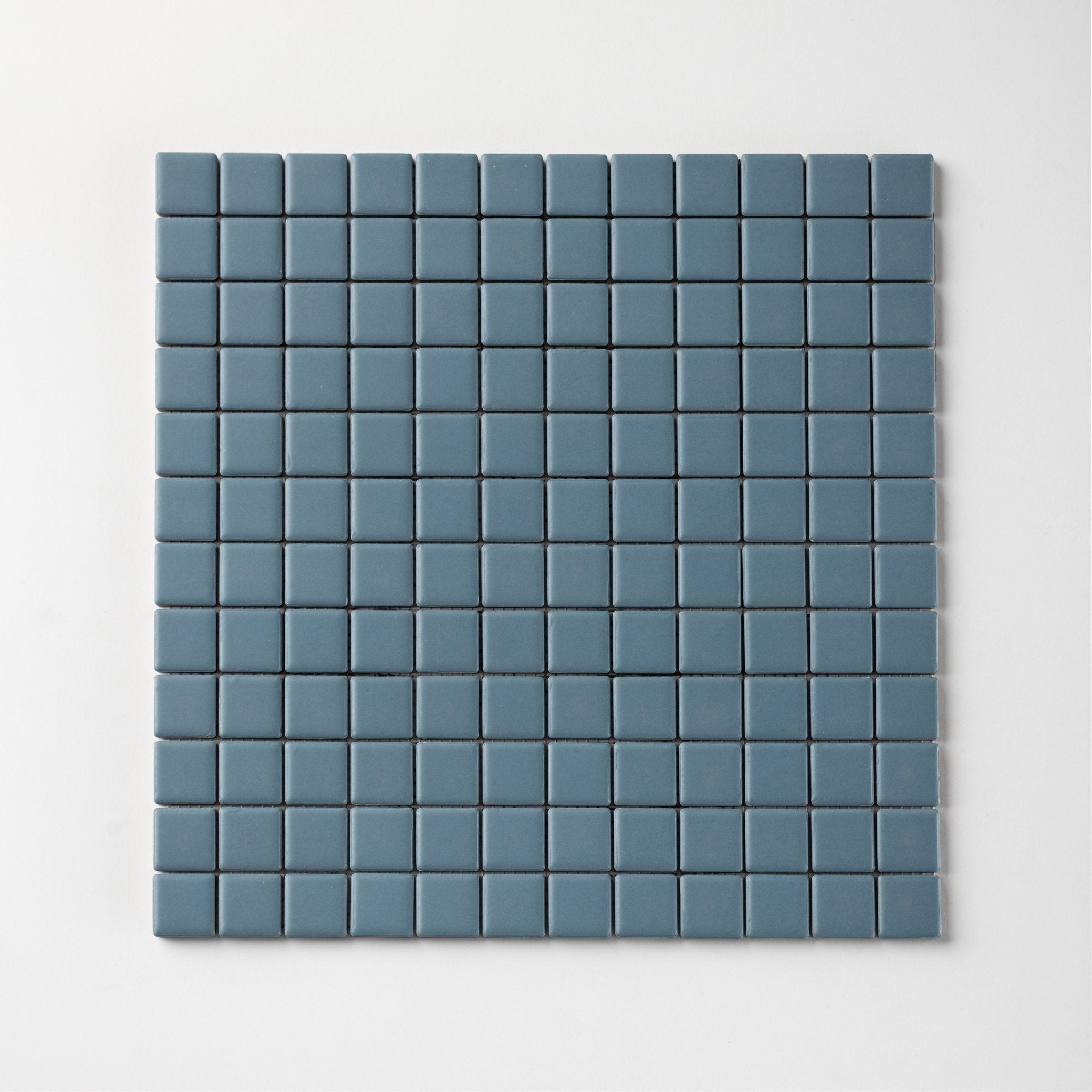 Chroma Grid | Soft Denim 1x1" Square Matte Mosaic Tile - Cemento Collection