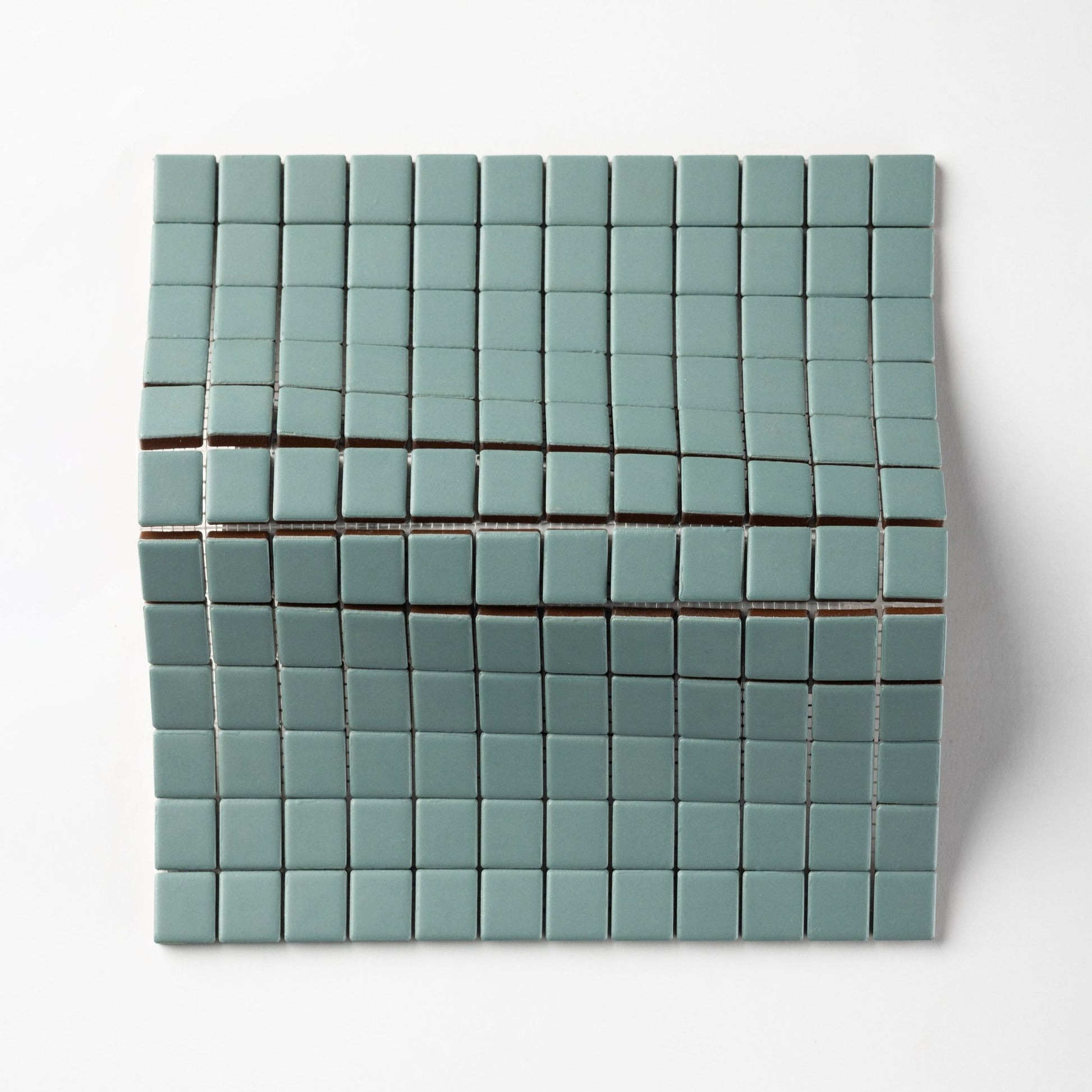 Chroma Grid | Spearmint Blue 1x1" Square Matte Mosaic Tile - Cemento Collection