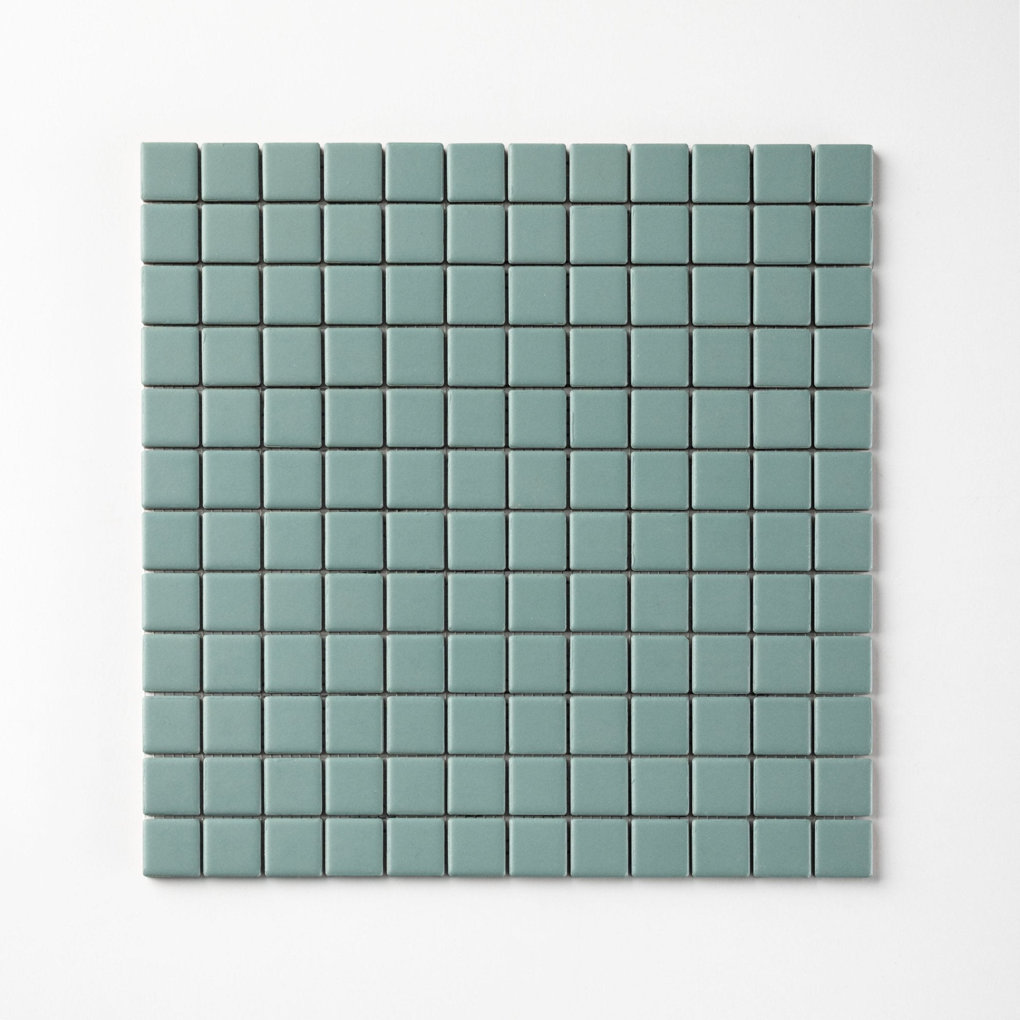 Chroma Grid | Spearmint Blue 1x1" Square Matte Mosaic Tile - Cemento Collection
