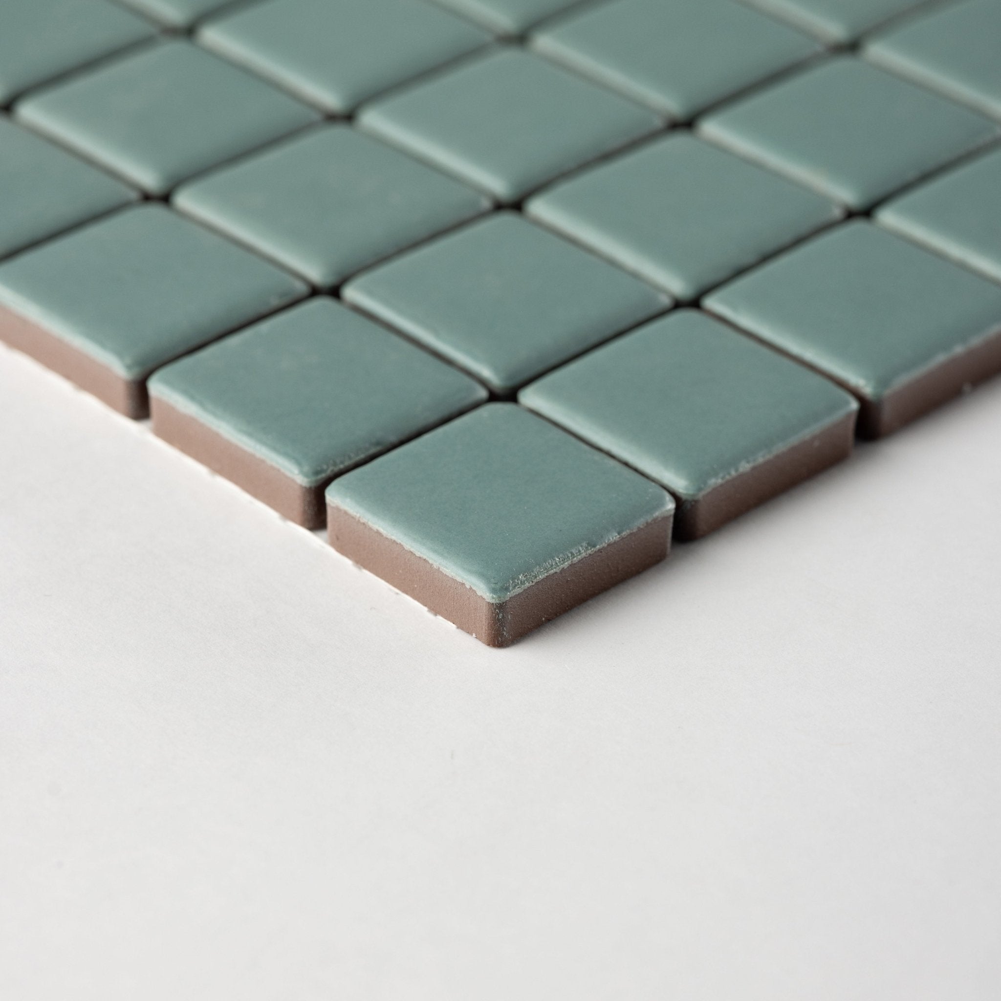 Chroma Grid | Spearmint Blue 1x1" Square Matte Mosaic Tile - Cemento Collection