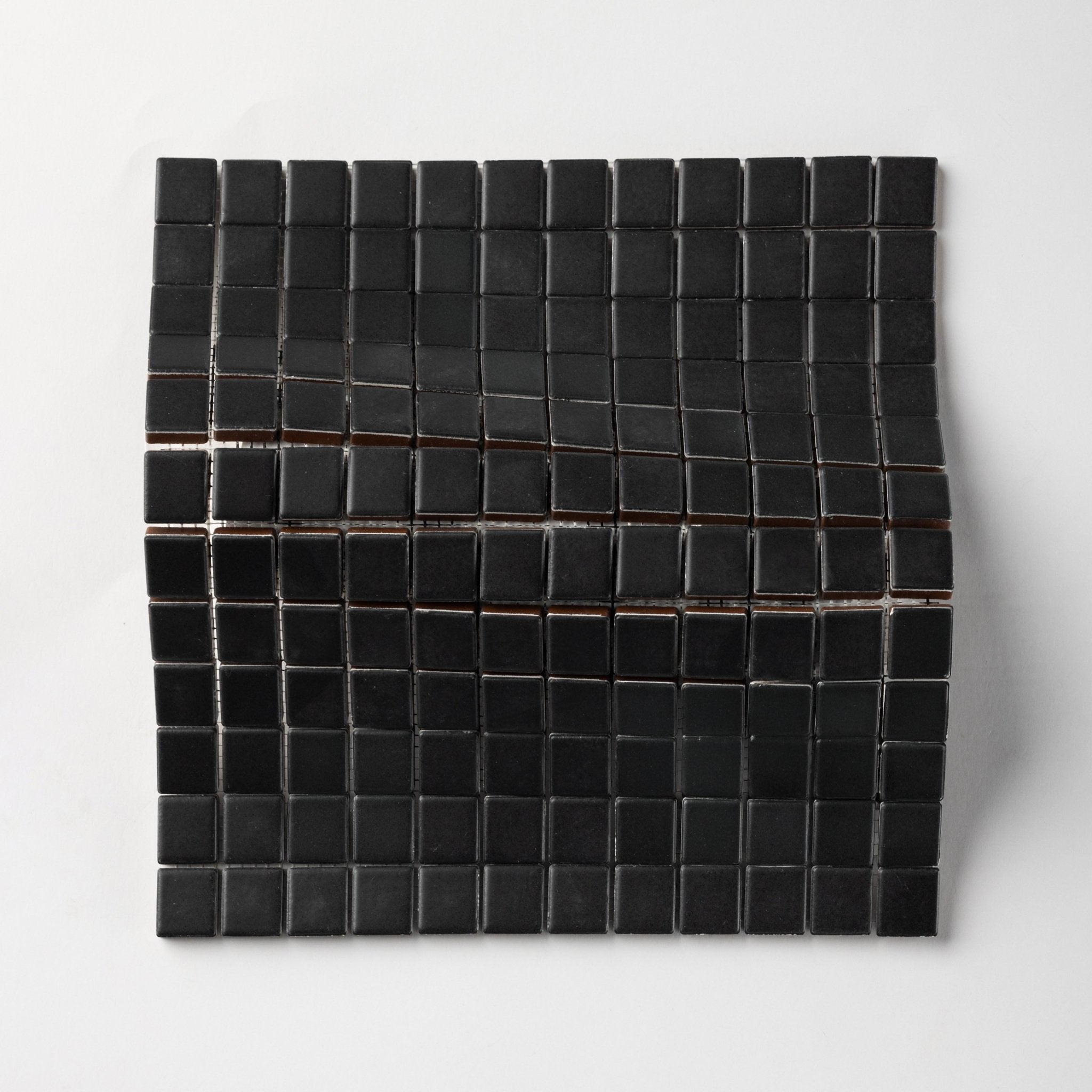 Chroma Grid | Totally Black 1x1" Square Matte Mosaic Tile - Cemento Collection