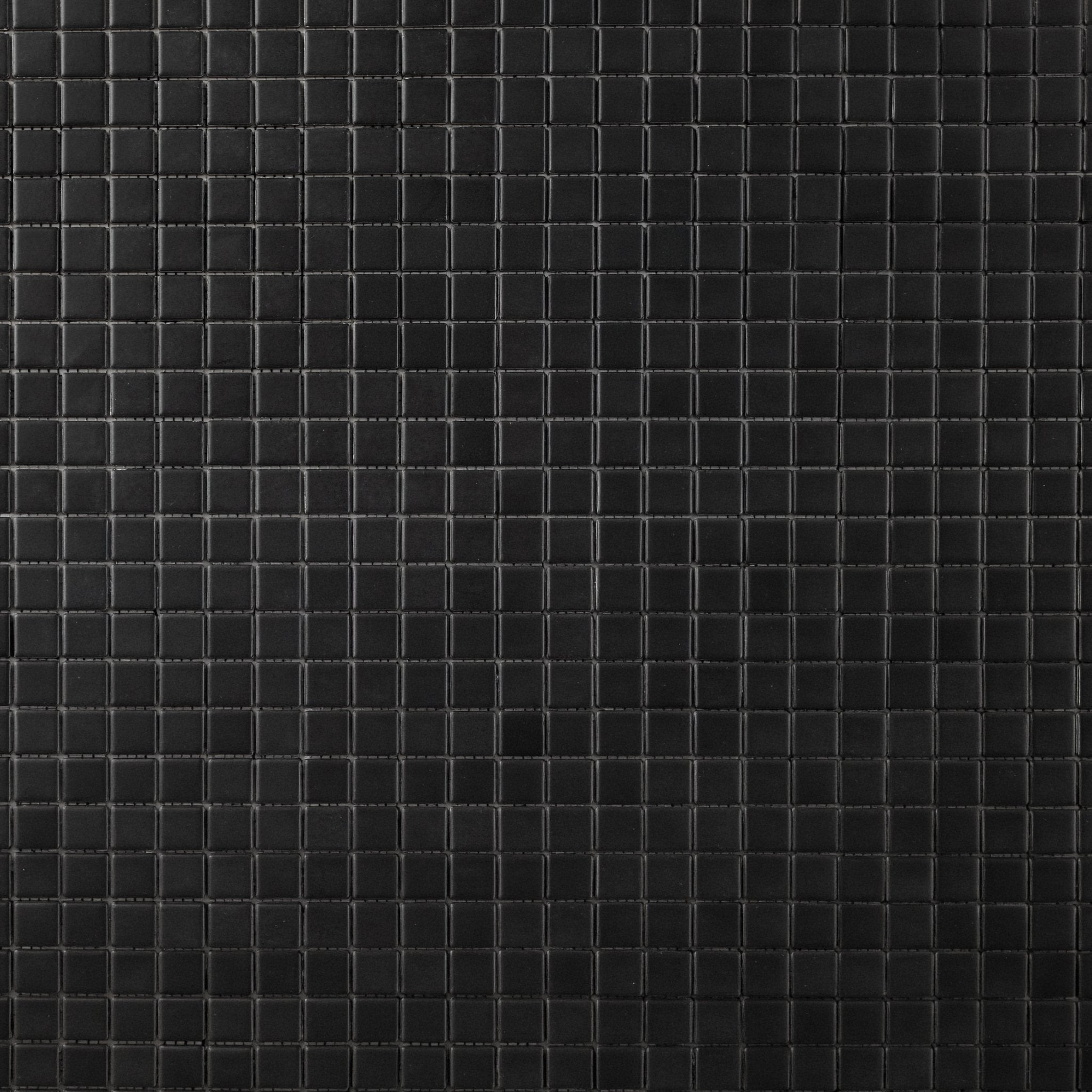 Chroma Grid | Totally Black 1x1" Square Matte Mosaic Tile - Cemento Collection