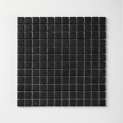 Chroma Grid | Totally Black 1x1" Square Matte Mosaic Tile - Cemento Collection