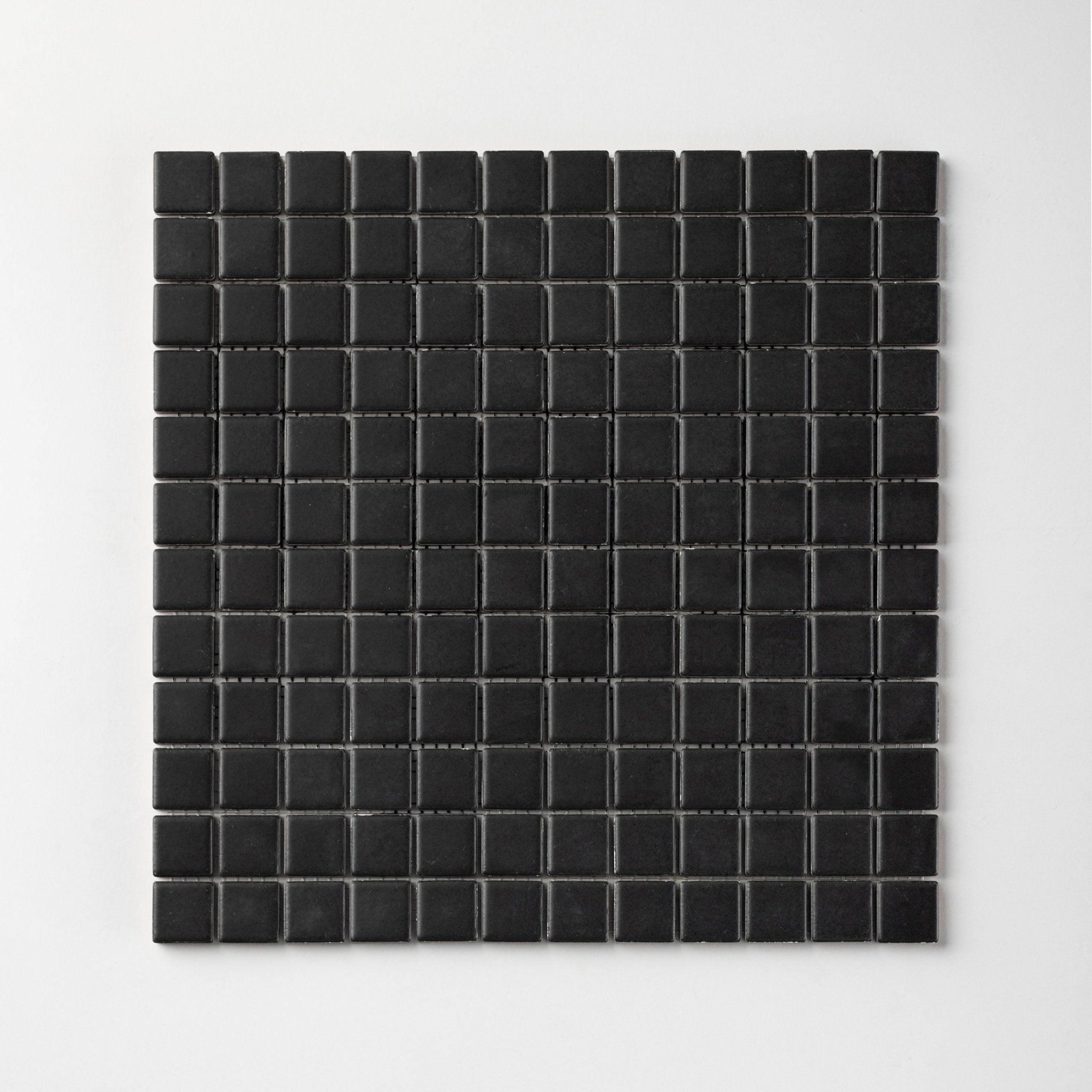 Chroma Grid | Totally Black 1x1" Square Matte Mosaic Tile - Cemento Collection