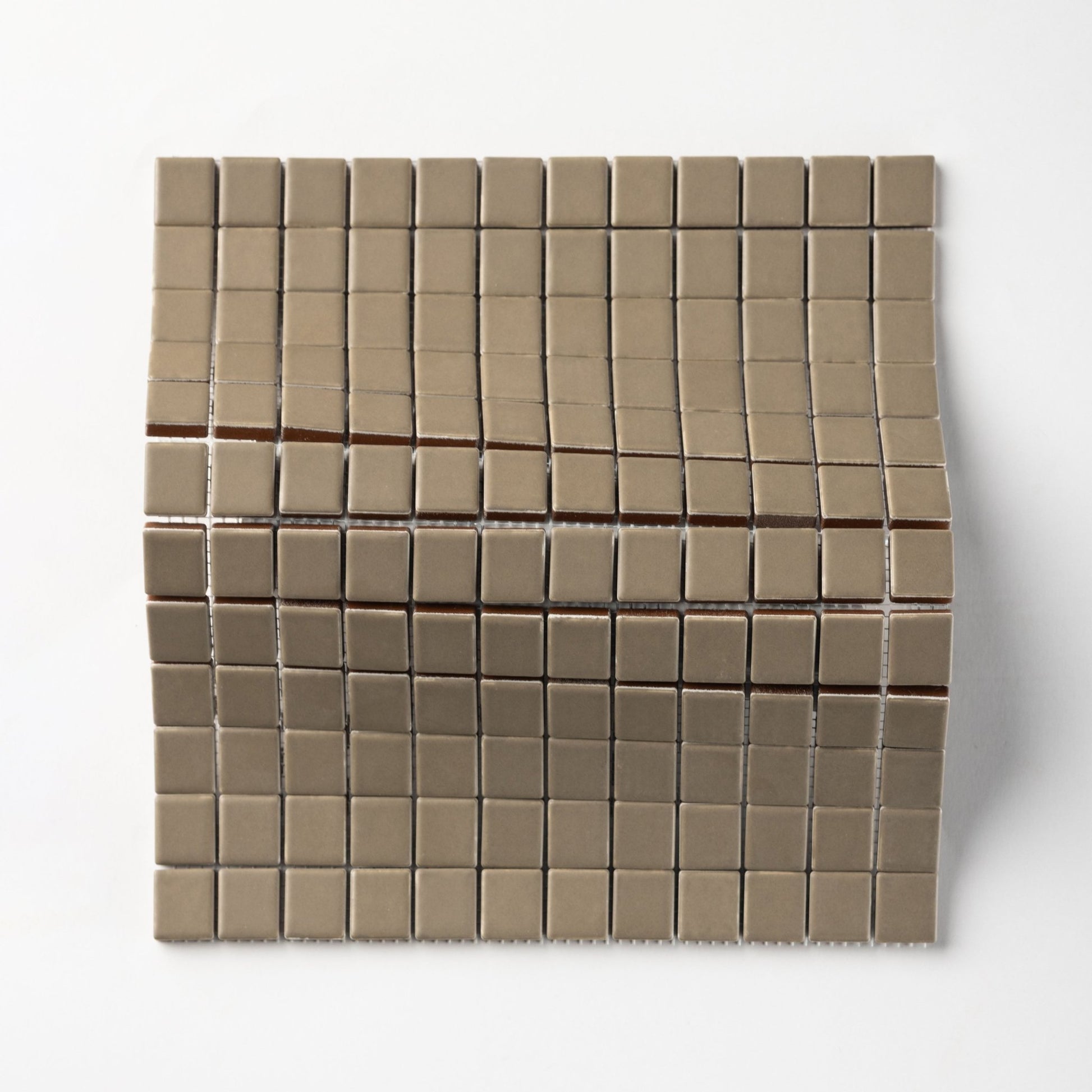 Chroma Grid | Woodland Taupe 1x1" Square Matte Mosaic Tile - Cemento Collection
